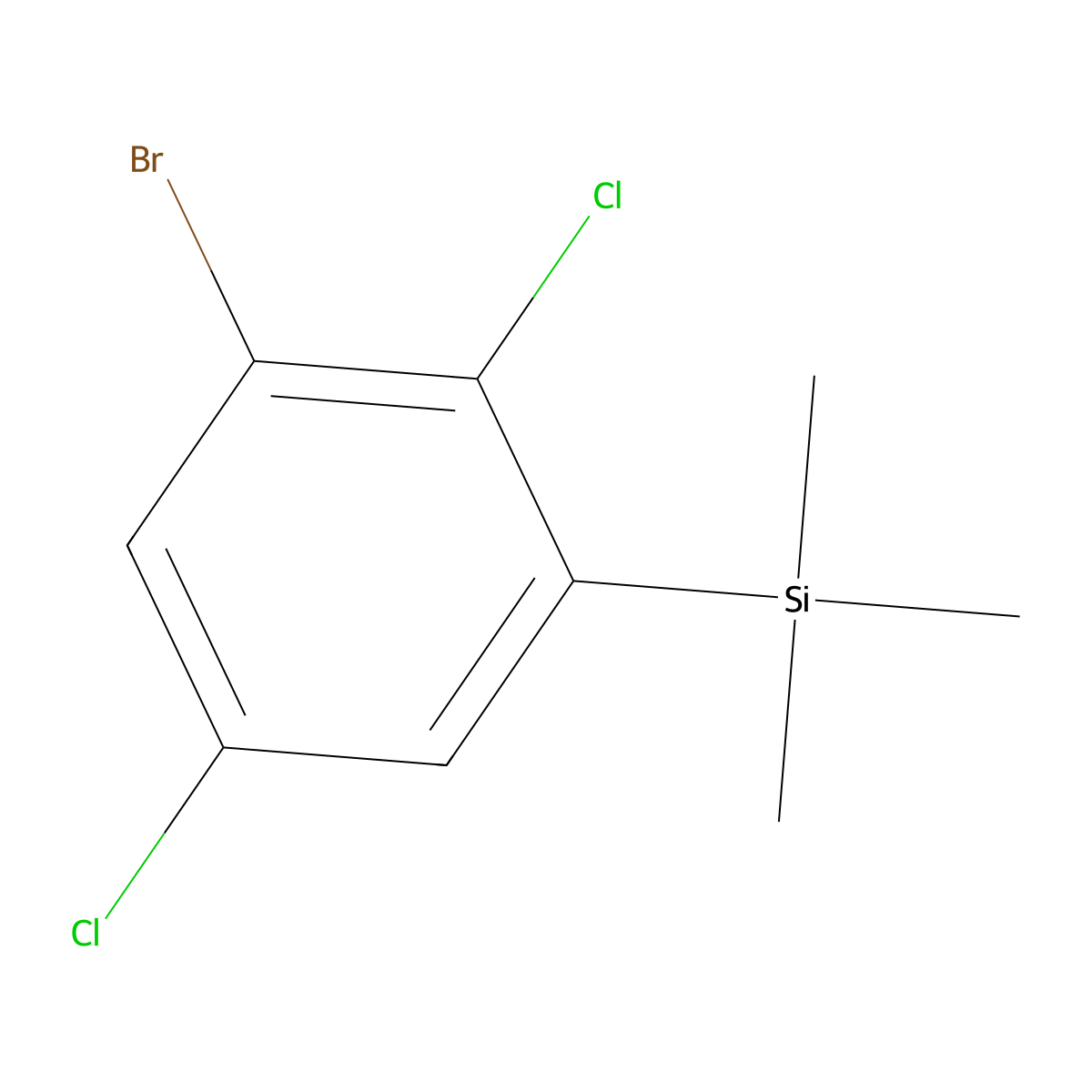 (3-Bromo-2,5-dichlorophenyl)trimethylsilane molecular structure, CAS 2921693-60-7