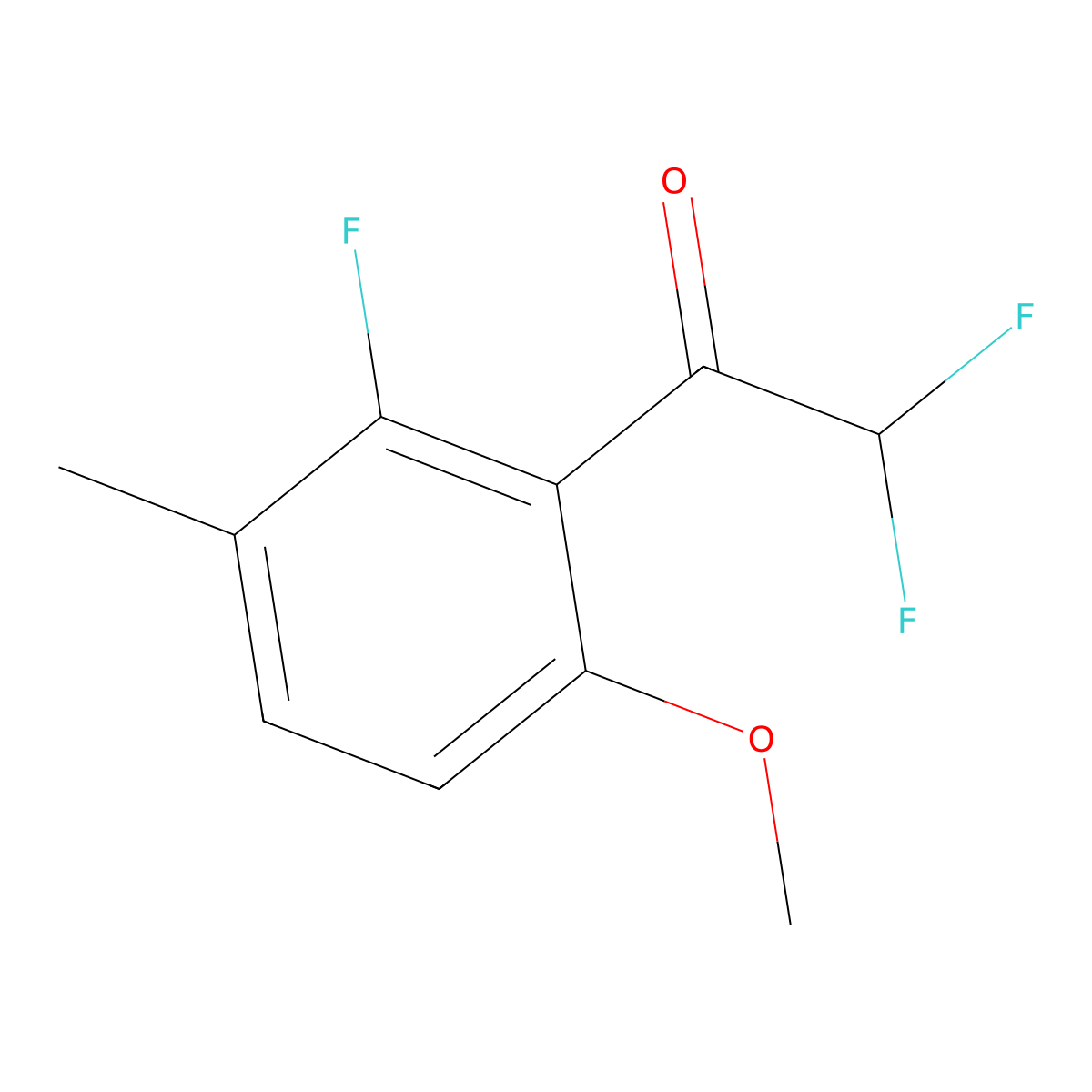 2,2-Difluoro-1-(2-fluoro-6-methoxy-3-methylphenyl)ethanone molecular structure, CAS 2921694-44-0