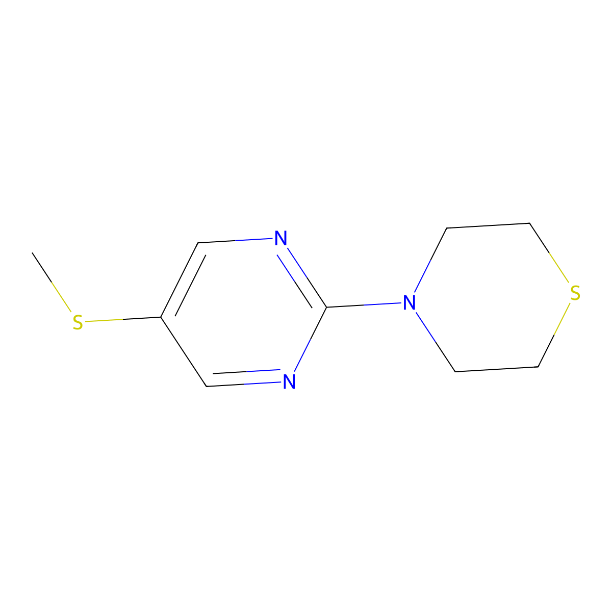4-(5-(Methylthio)pyrimidin-2-yl)thiomorpholine molecular structure, CAS 2921694-52-0
