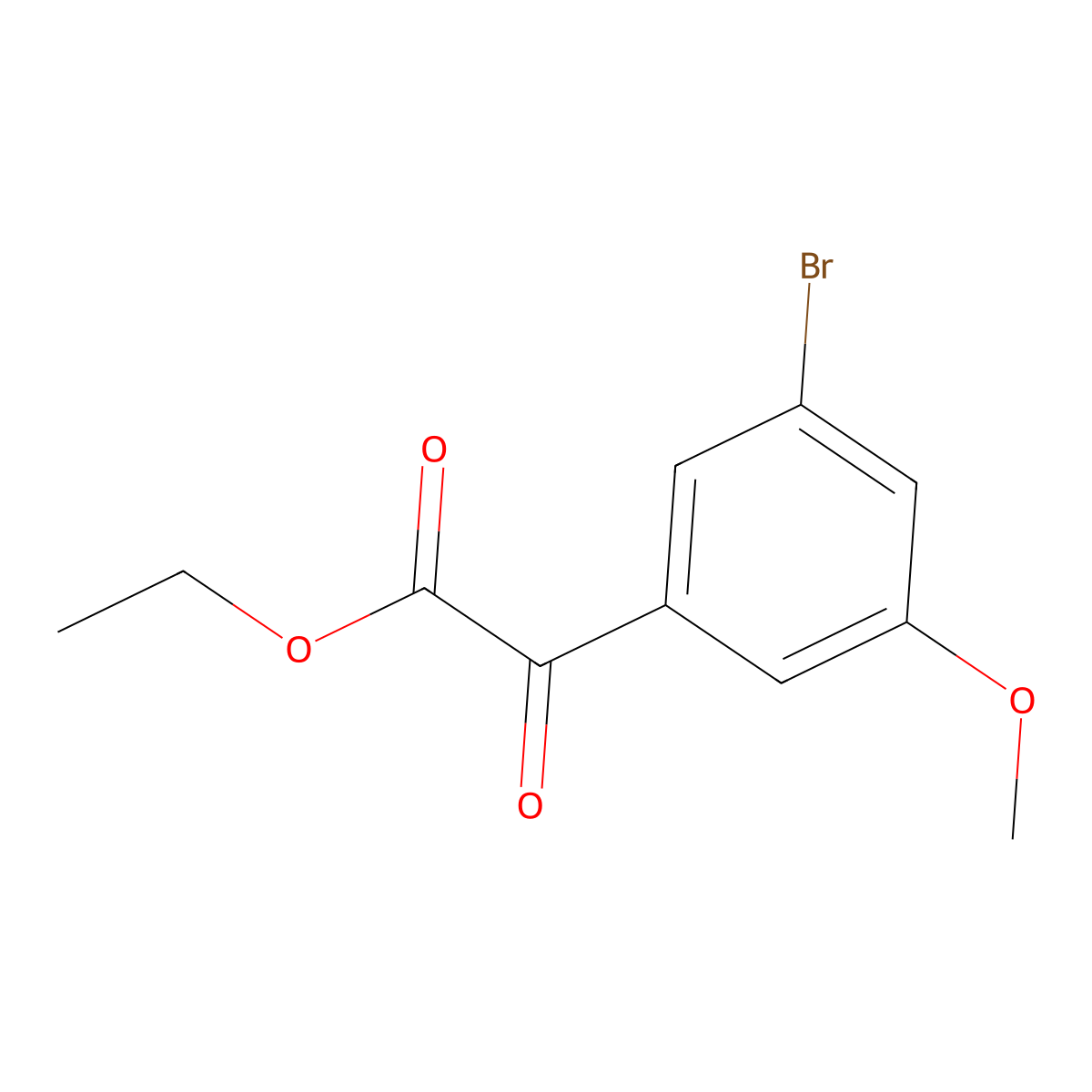 Ethyl 2-(3-bromo-5-methoxyphenyl)-2-oxoacetate molecular structure, CAS 2921694-54-2