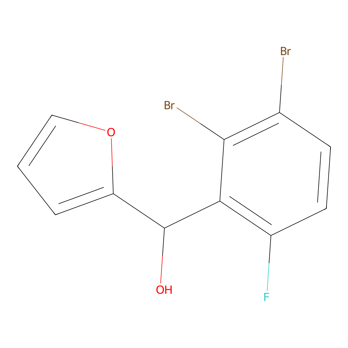 (2,3-Dibromo-6-fluorophenyl)(furan-2-yl)methanol molecular structure, CAS 2921695-02-3