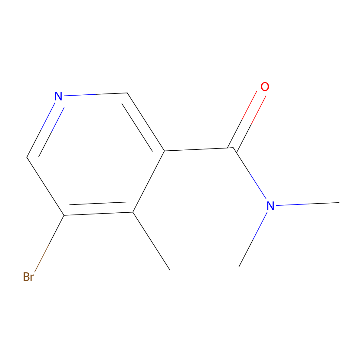 5-bromo-N,N,4-trimethylnicotinamide molecular structure, CAS 2921695-75-0