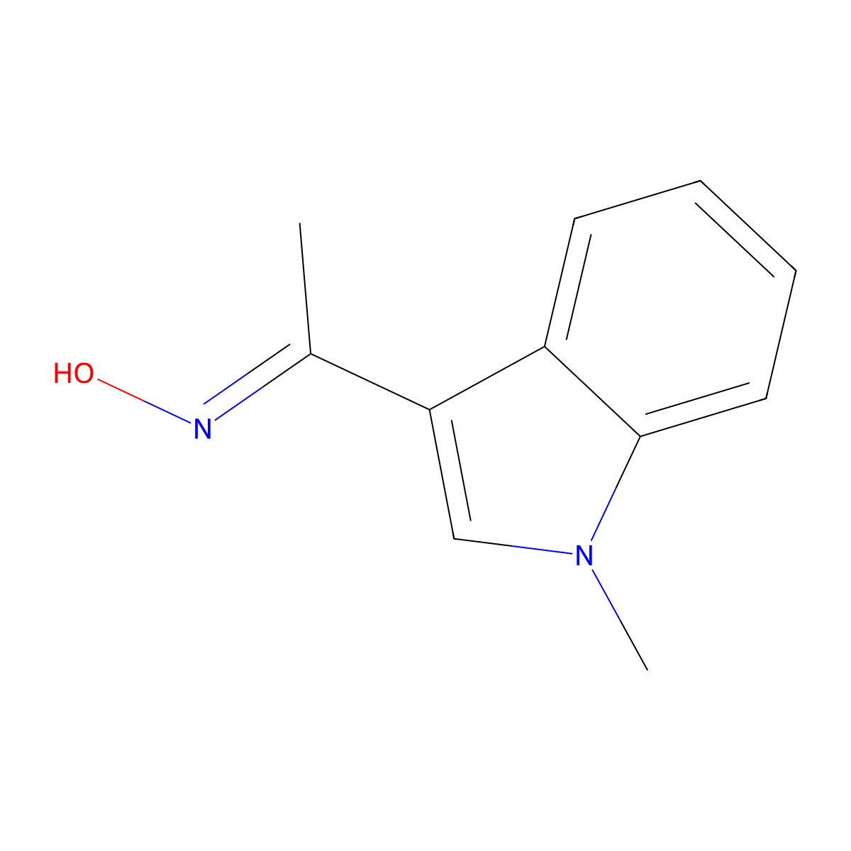 1-(1-Methyl-1H-indol-3-yl)-ethanone oxime molecular structure, CAS 29217-11-6