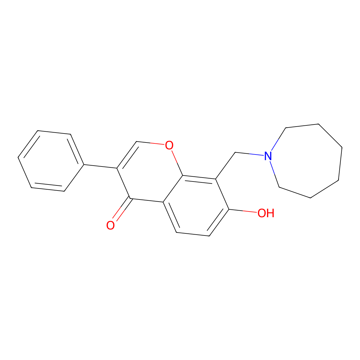 8-(1-Azepanylmethyl)-7-hydroxy-3-phenyl-4H-chromen-4-one molecular structure, CAS 292170-06-0