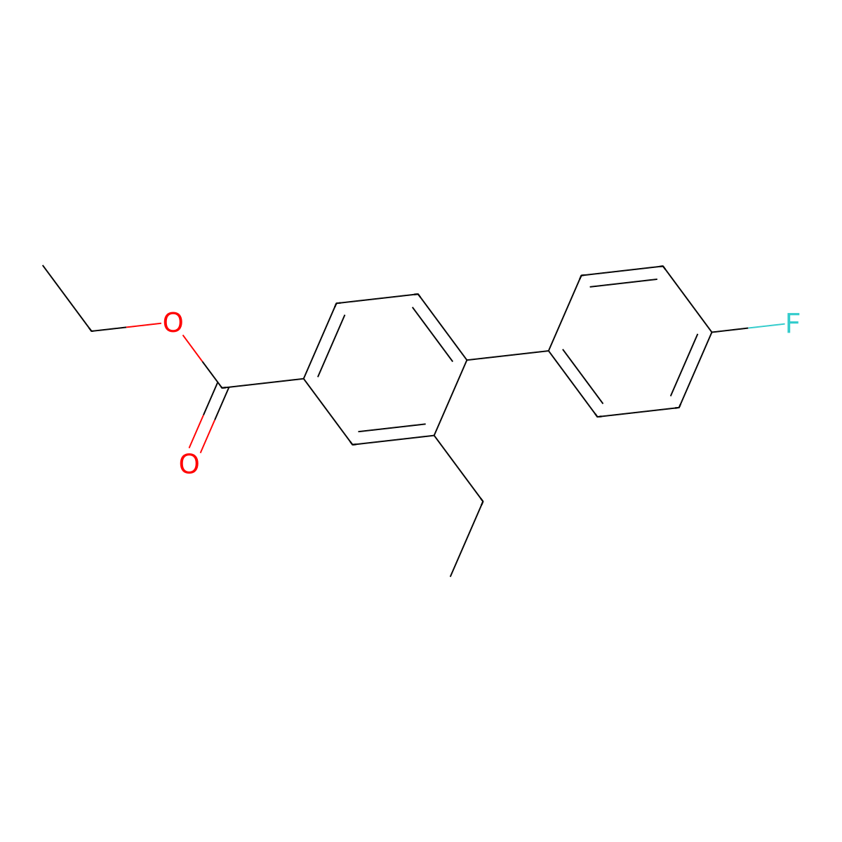 Ethyl 2-ethyl-4'-fluoro-[1,1'-biphenyl]-4-carboxylate molecular structure, CAS 2921706-70-7