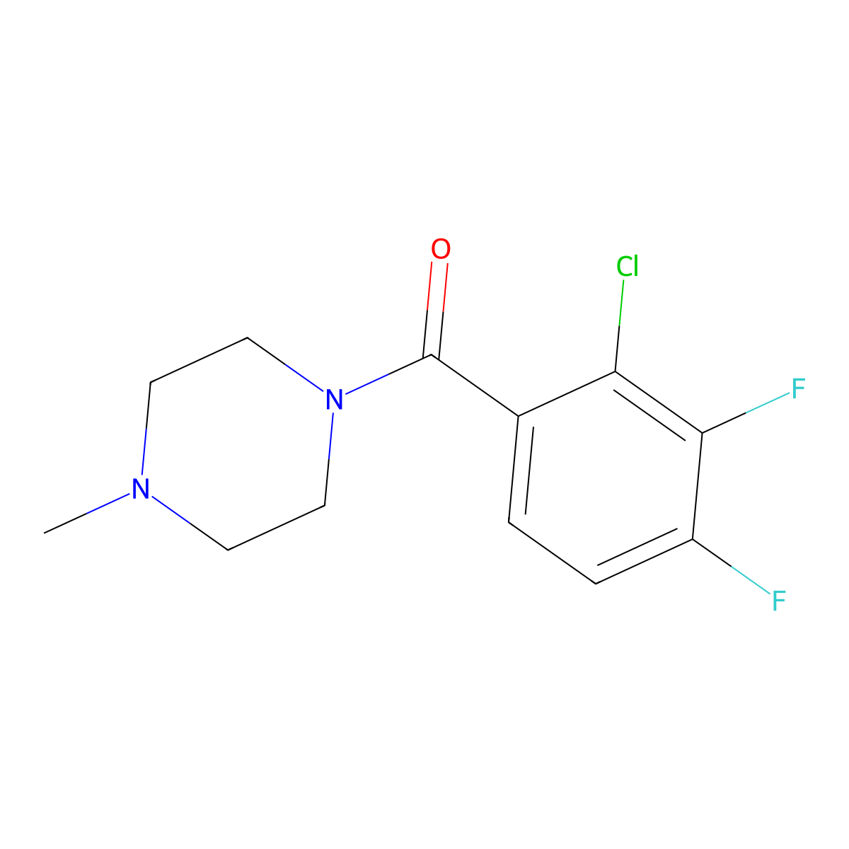 (2-Chloro-3,4-difluorophenyl)(4-methylpiperazin-1-yl)methanone molecular structure, CAS 2921706-92-3