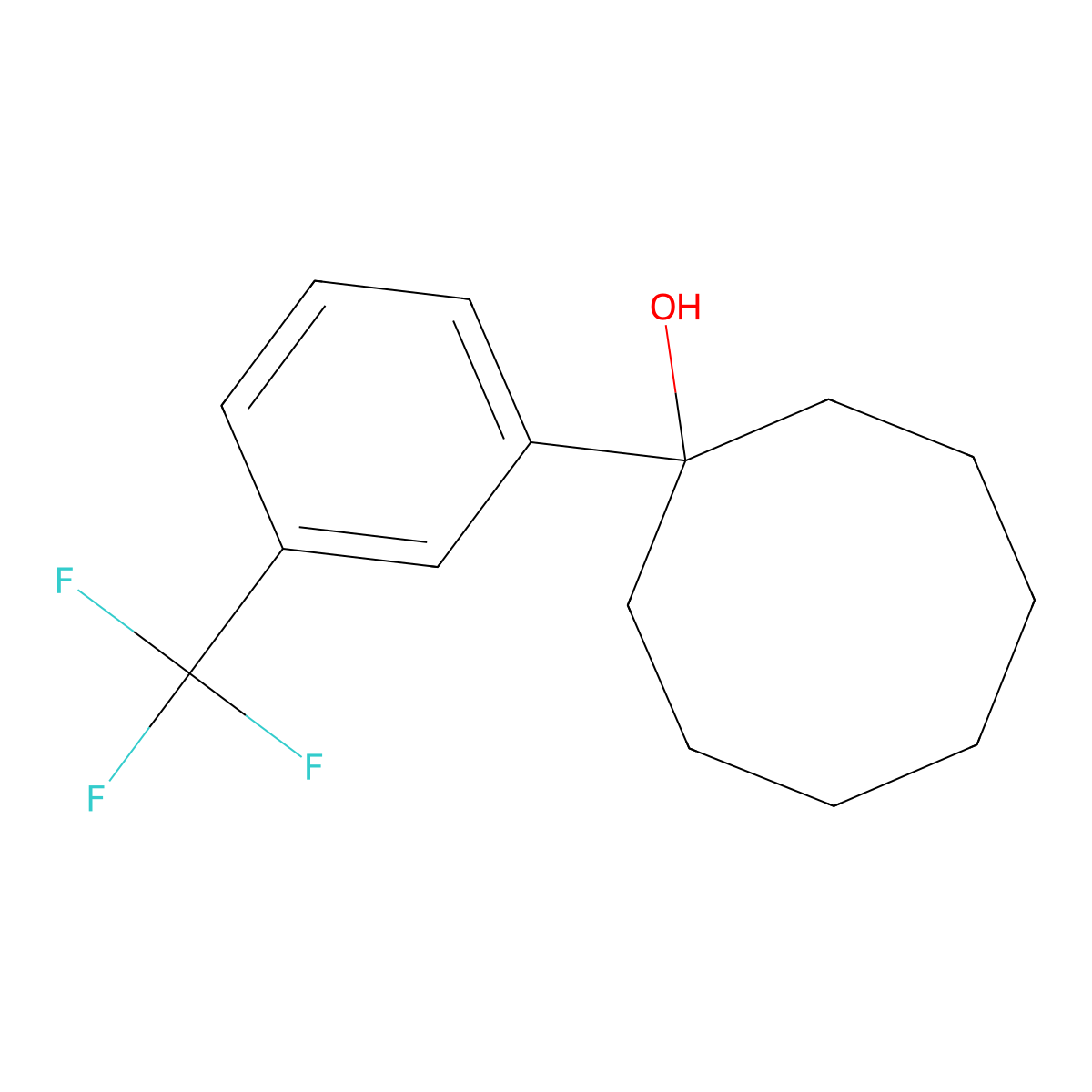 1-(3-(Trifluoromethyl)phenyl)cyclooctanol molecular structure, CAS 2921707-07-3