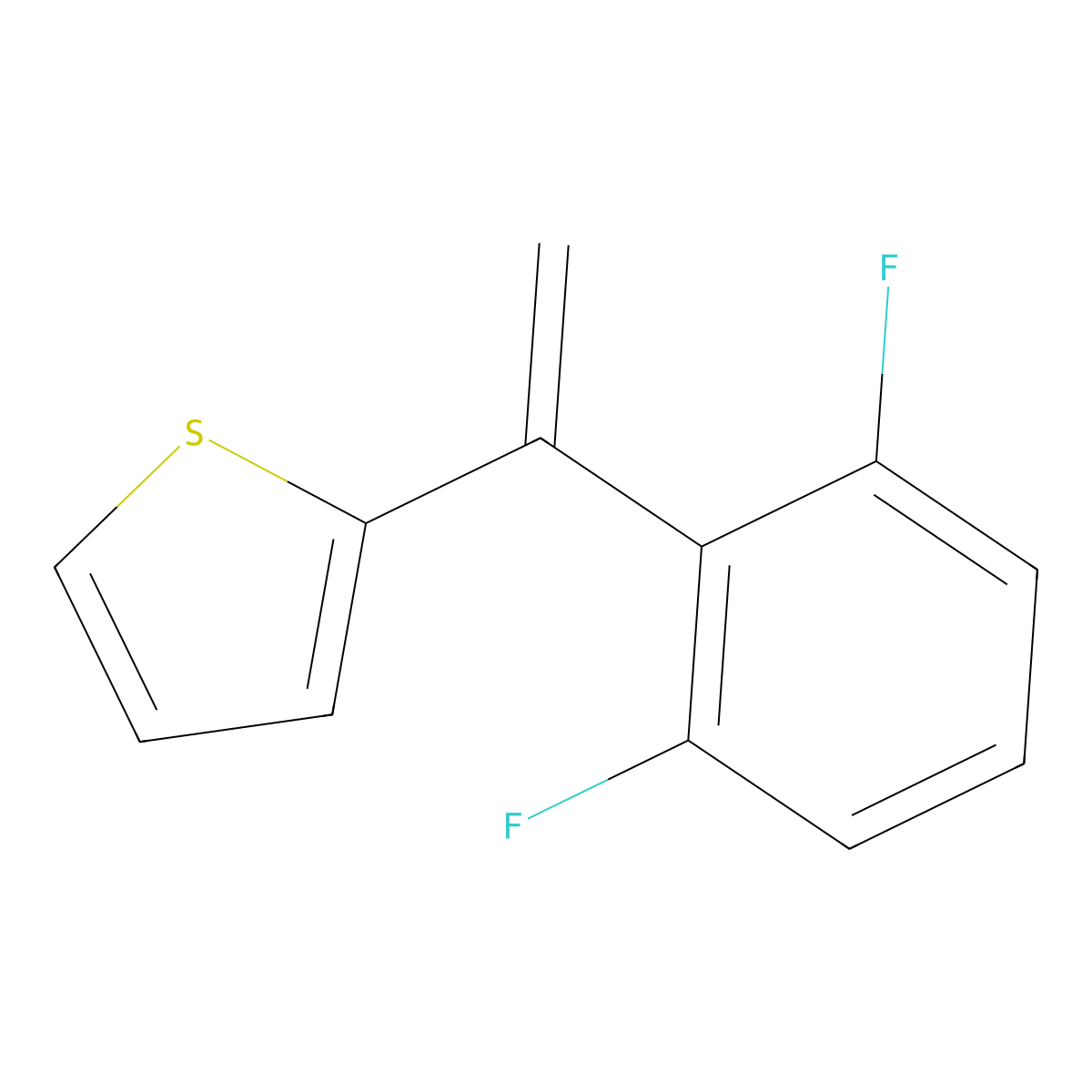 2-(1-(2,6-Difluorophenyl)vinyl)thiophene molecular structure, CAS 2921709-67-1