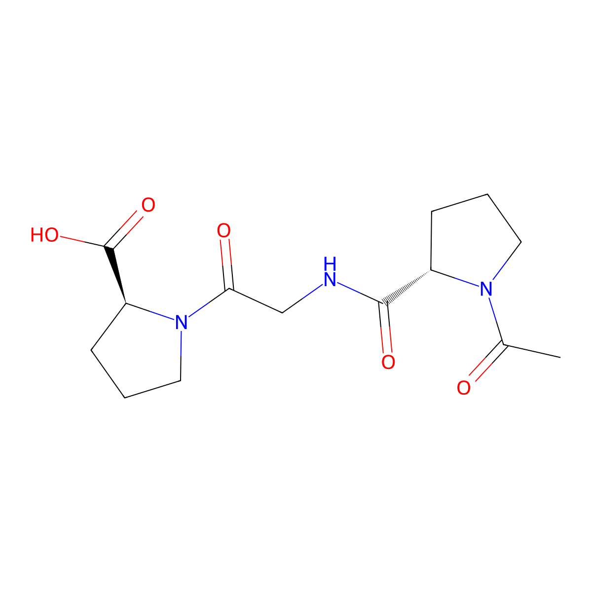 Ac-Pro-Gly-Pro-OH molecular structure, CAS 292171-04-1