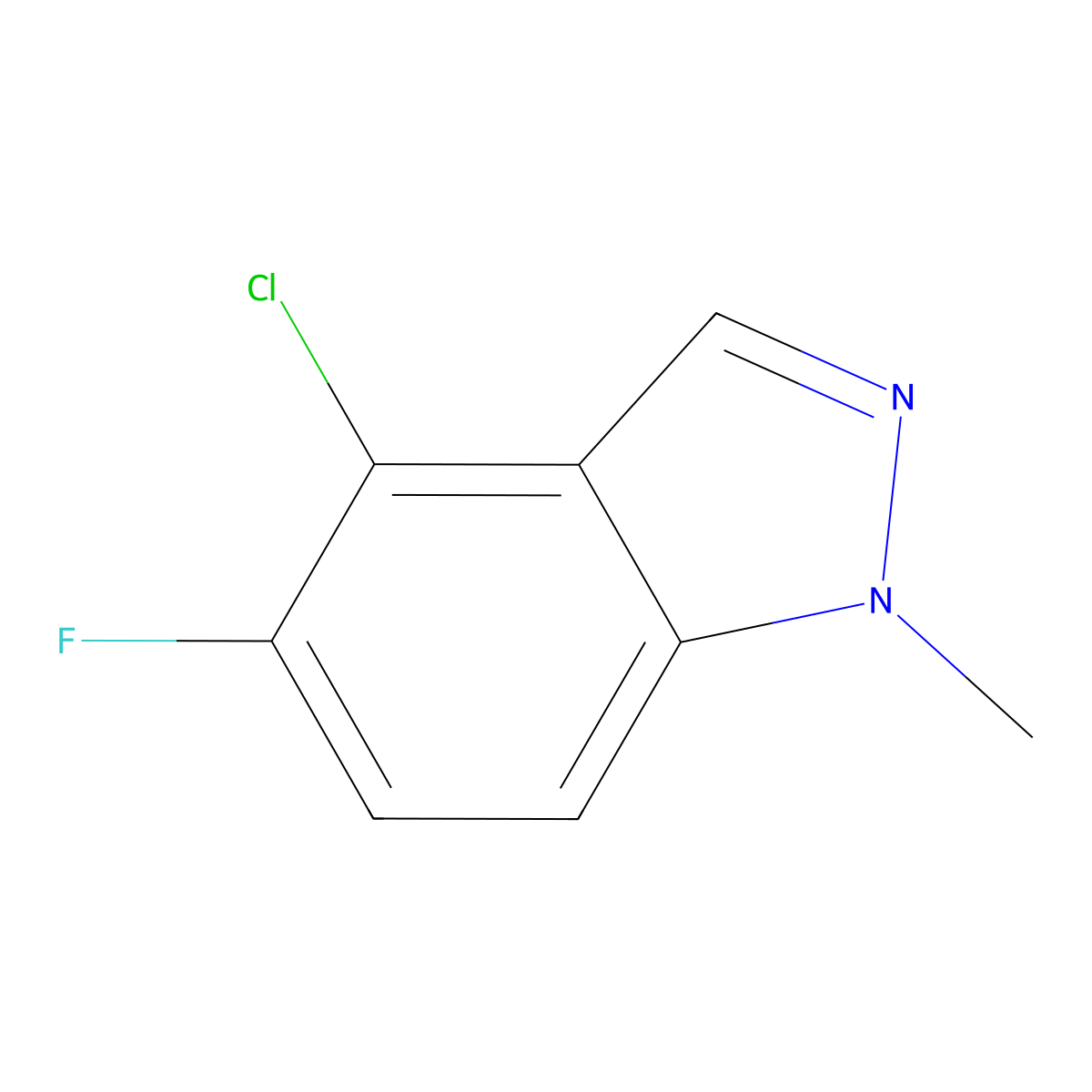4-chloro-5-fluoro-1-methyl-1H-indazole molecular structure, CAS 2921710-00-9