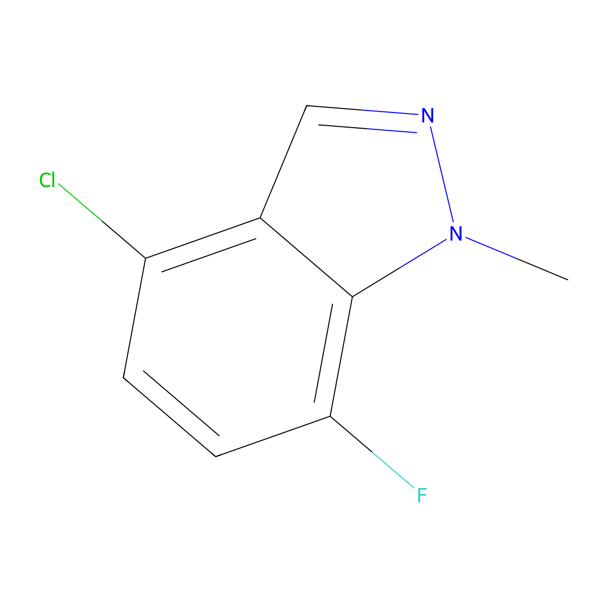 4-chloro-7-fluoro-1-methyl-1H-indazole molecular structure, CAS 2921710-66-7