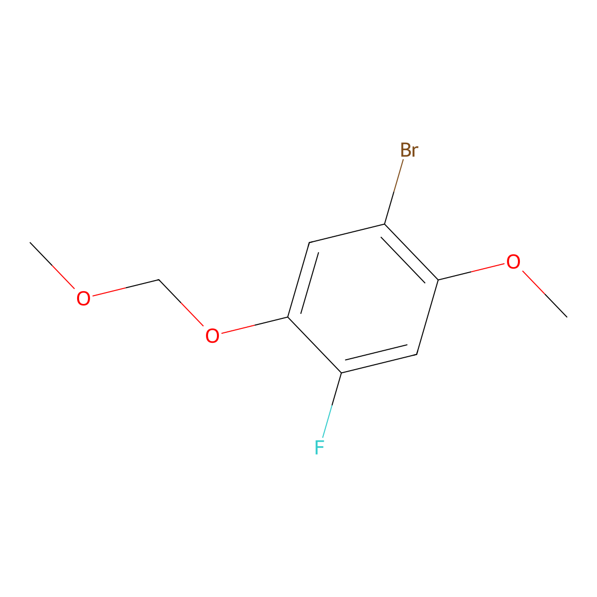 1-Bromo-4-fluoro-2-methoxy-5-(methoxymethoxy)benzene molecular structure, CAS 2921711-23-9