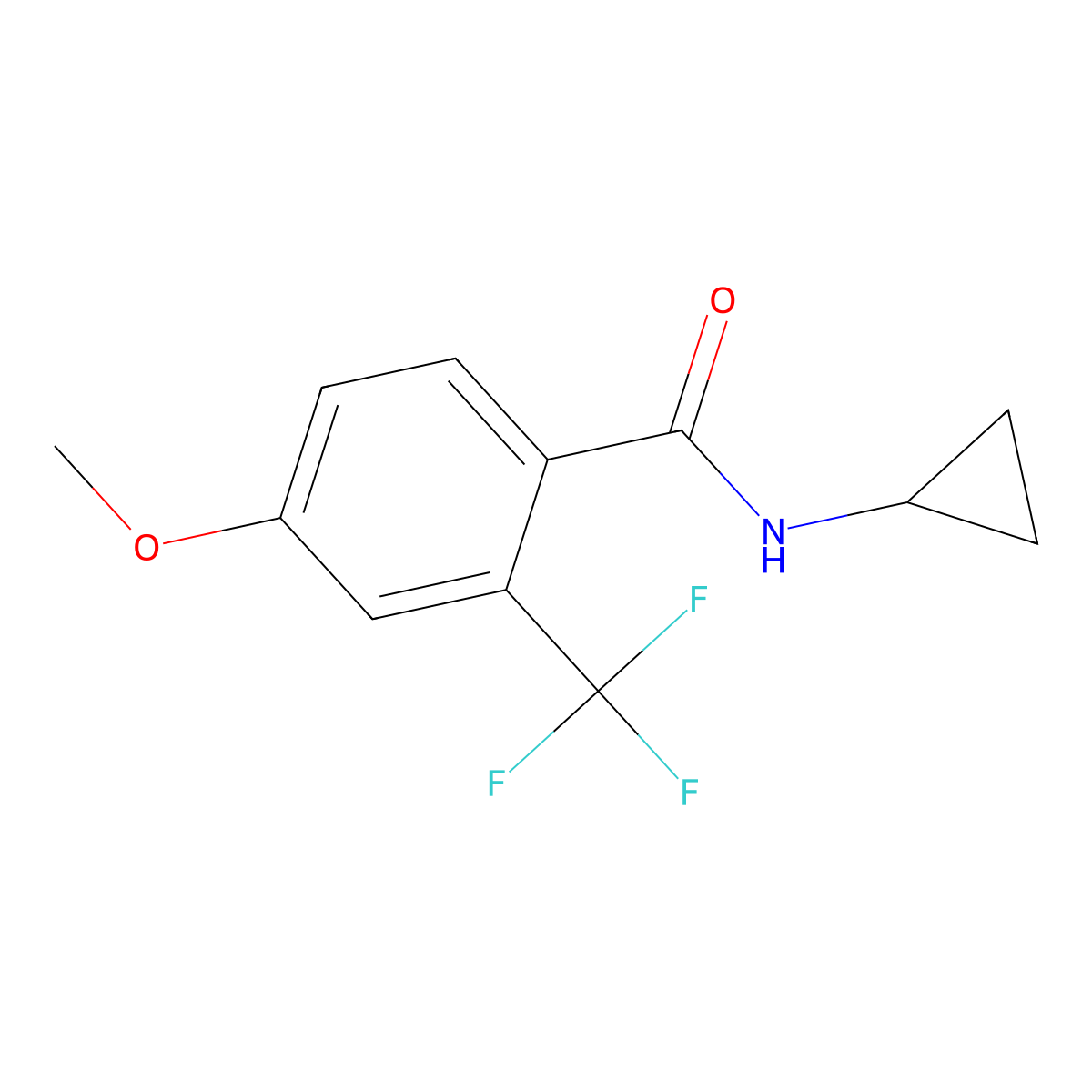 N-cyclopropyl-4-methoxy-2-(trifluoromethyl)benzamide molecular structure, CAS 2921711-25-1