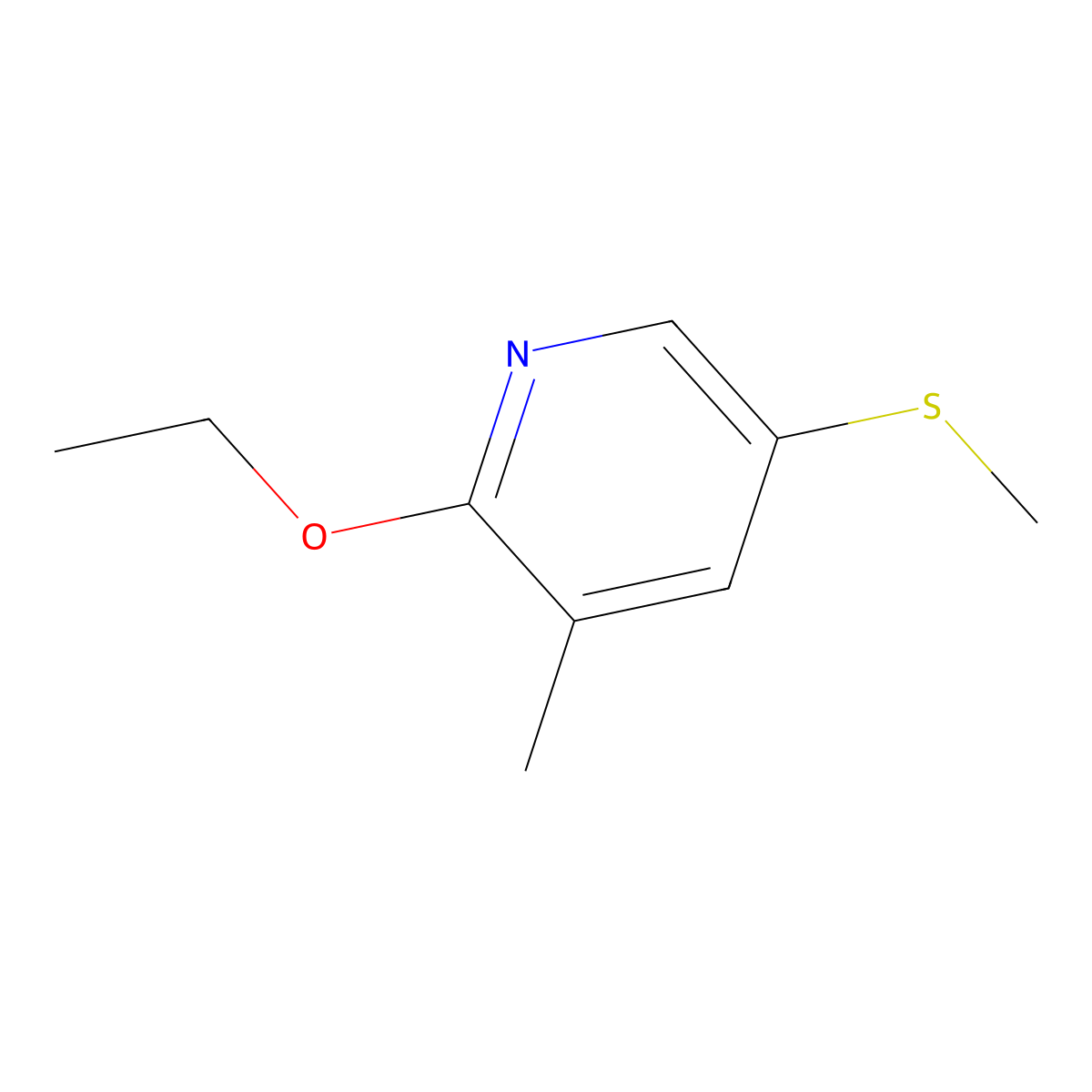 2-Ethoxy-3-methyl-5-(methylthio)pyridine molecular structure, CAS 2921711-33-1