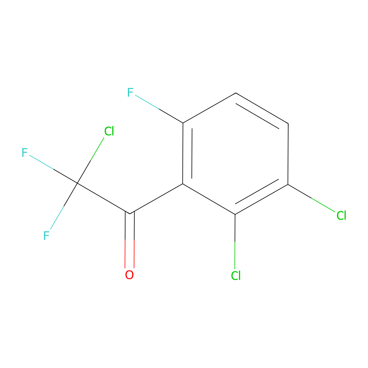 2-Chloro-1-(2,3-dichloro-6-fluorophenyl)-2,2-difluoroethanone molecular structure, CAS 2921712-00-5