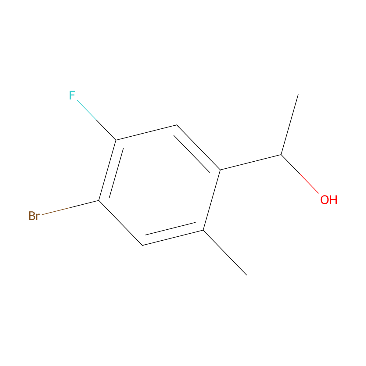 1-(4-Bromo-5-fluoro-2-methylphenyl)ethanol molecular structure, CAS 2921713-04-2