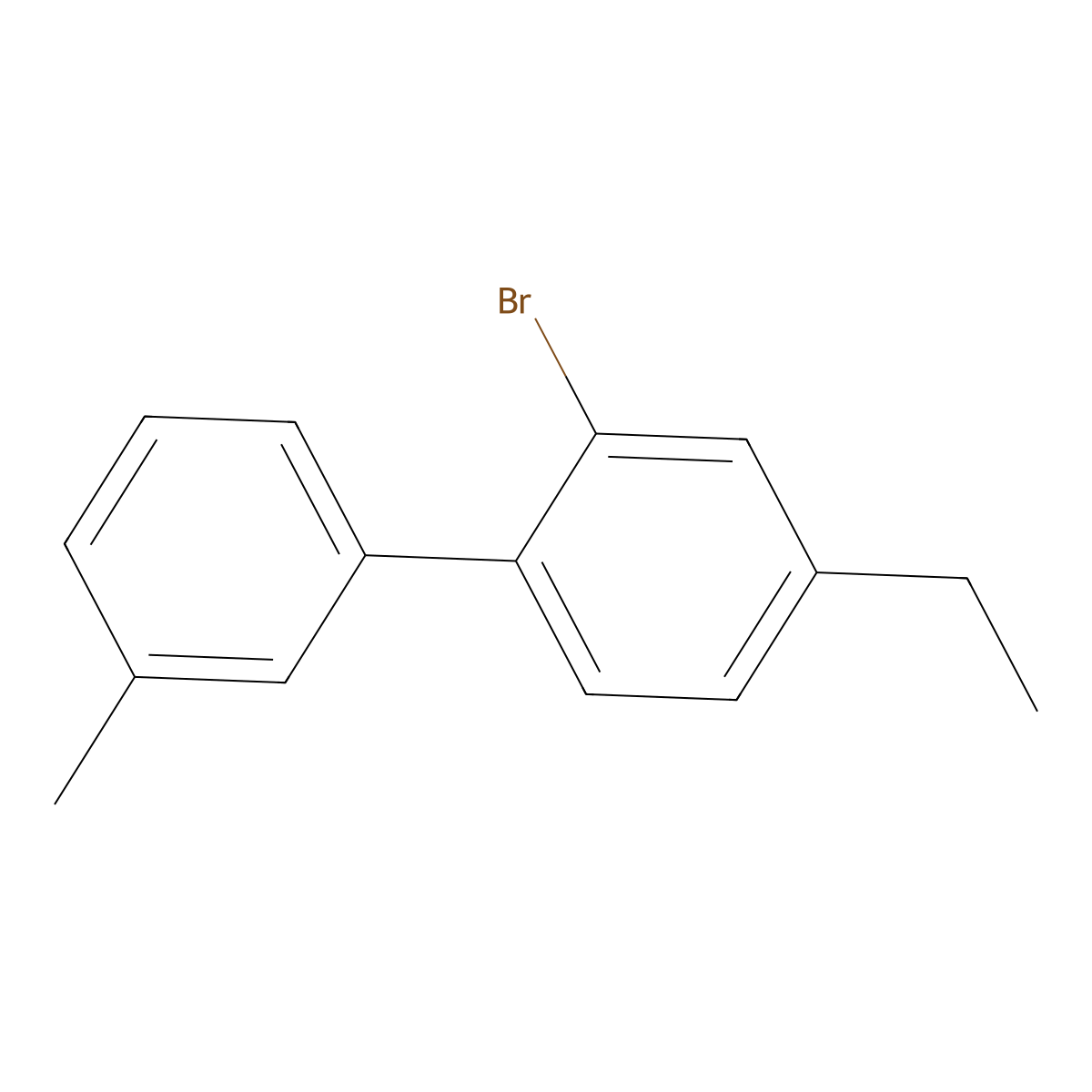 2-Bromo-4-ethyl-3'-methyl-1,1'-biphenyl molecular structure, CAS 2921713-64-4