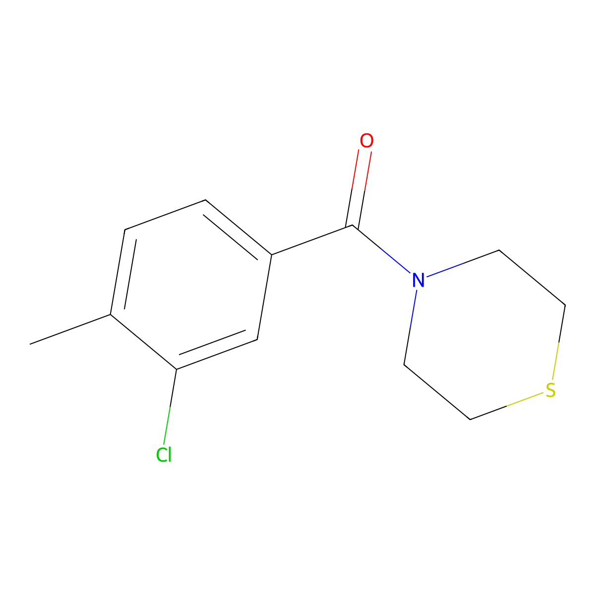 (3-Chloro-4-methylphenyl)(thiomorpholino)methanone molecular structure, CAS 2921713-67-7