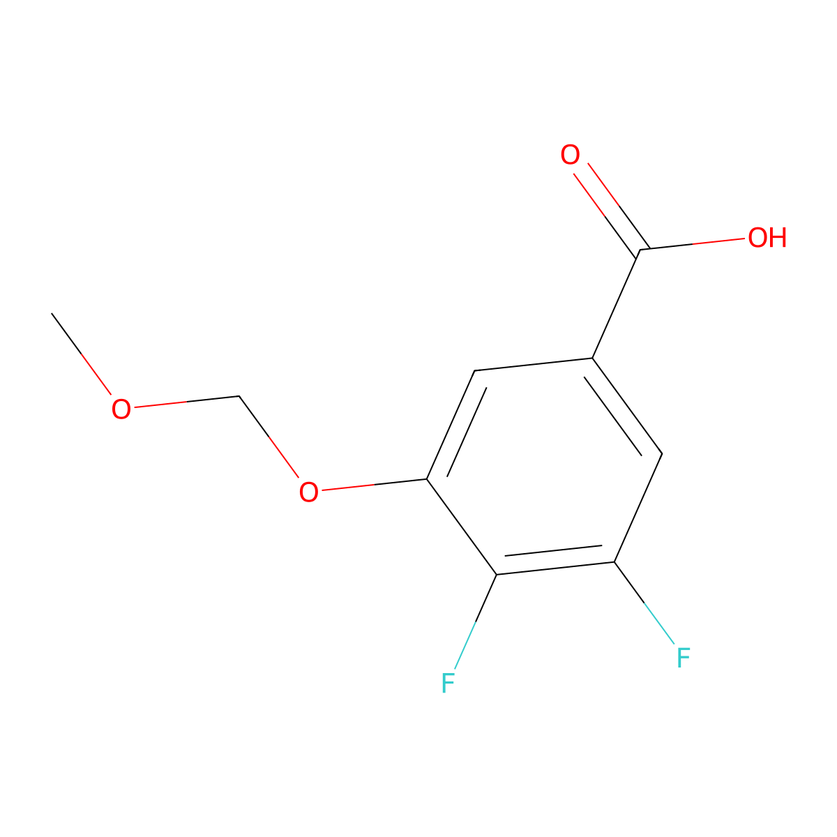 3,4-Difluoro-5-(methoxymethoxy)benzoic acid molecular structure, CAS 2921713-81-5