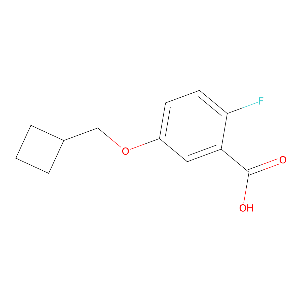 5-(Cyclobutylmethoxy)-2-fluorobenzoic acid molecular structure, CAS 2921714-67-0