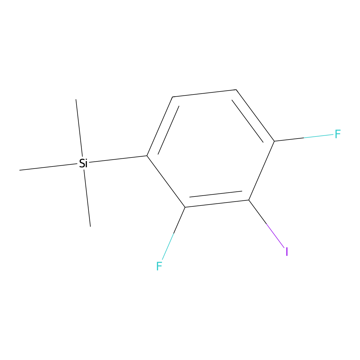 (2,4-Difluoro-3-iodophenyl)trimethylsilane molecular structure, CAS 2921714-71-6