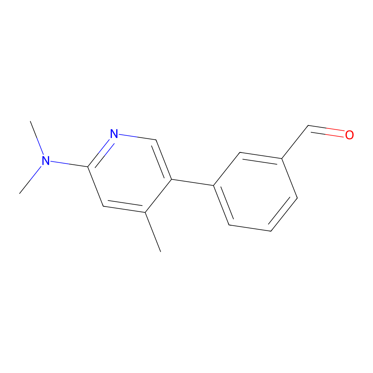 3-(6-(Dimethylamino)-4-methylpyridin-3-yl)benzaldehyde molecular structure, CAS 2921715-06-0
