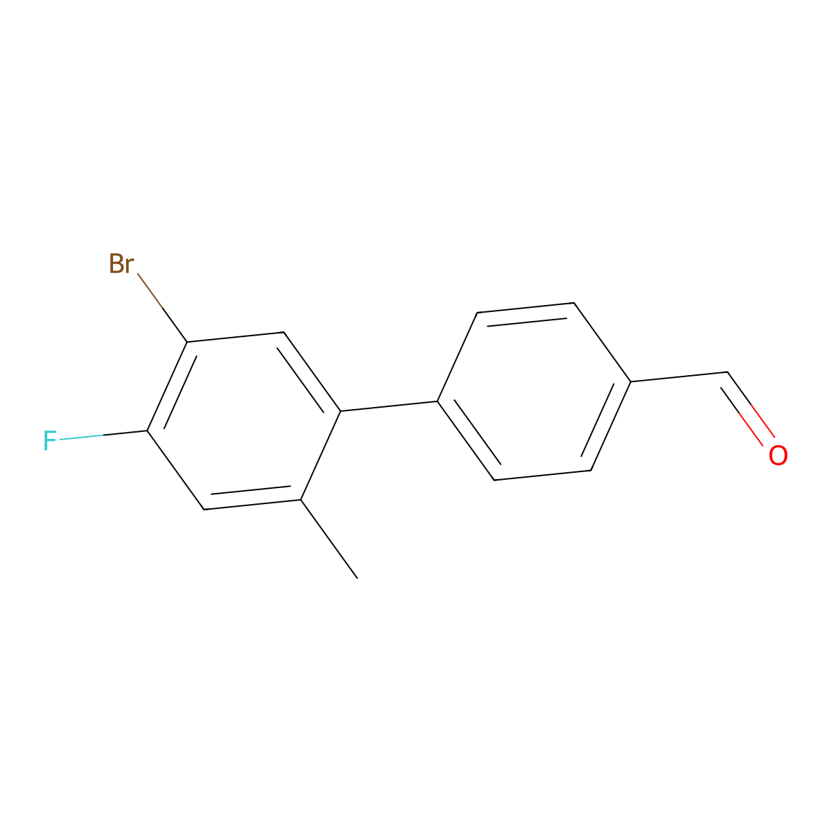 5'-Bromo-4'-fluoro-2'-methyl-[1,1'-biphenyl]-4-carbaldehyde molecular structure, CAS 2921715-32-2