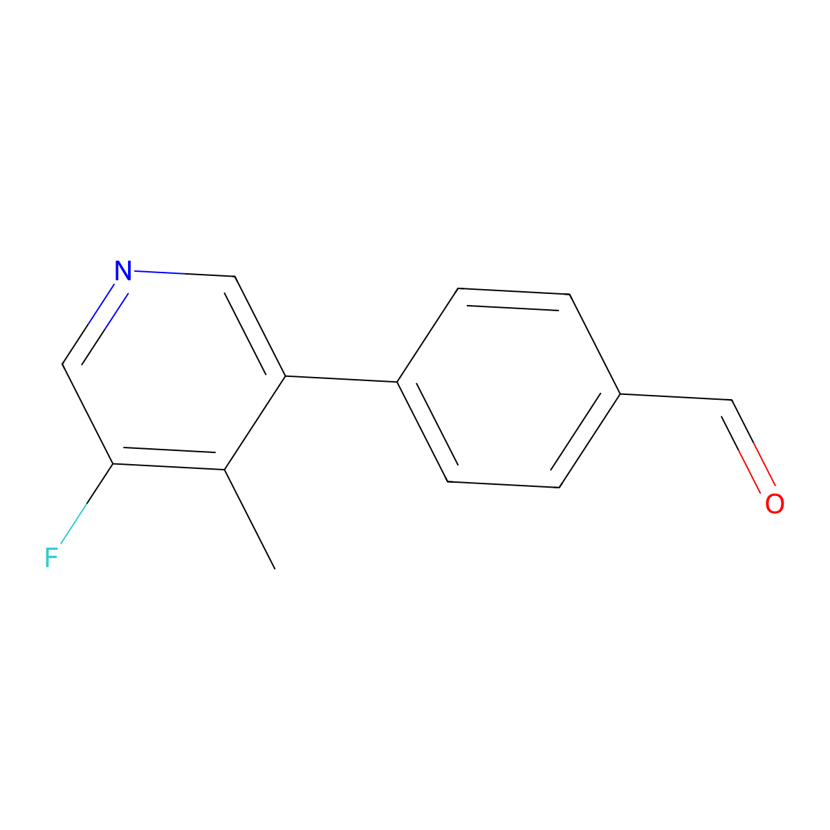4-(5-Fluoro-4-methylpyridin-3-yl)benzaldehyde molecular structure, CAS 2921715-93-5