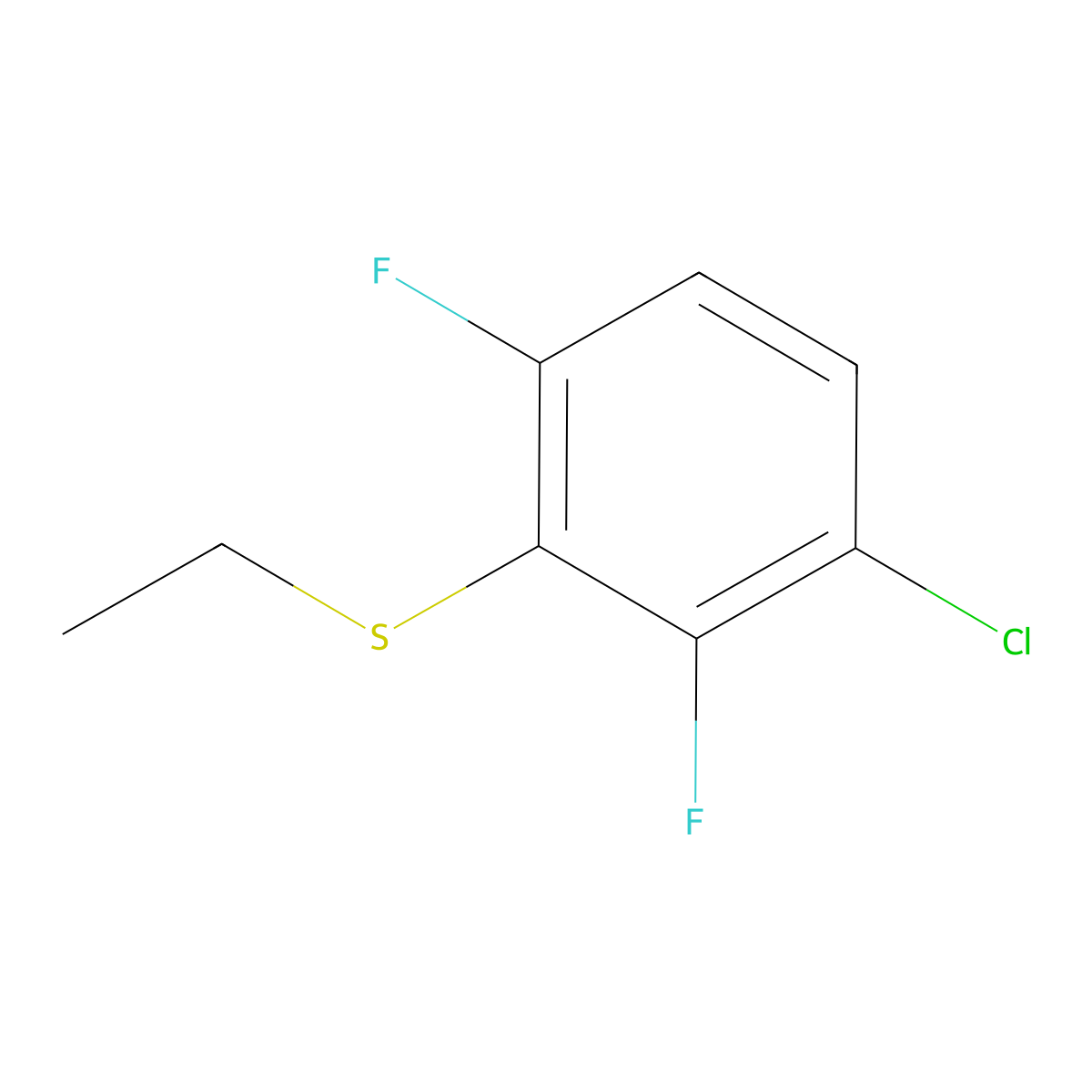 (3-Chloro-2,6-difluorophenyl)(ethyl)sulfane molecular structure, CAS 2921716-09-6