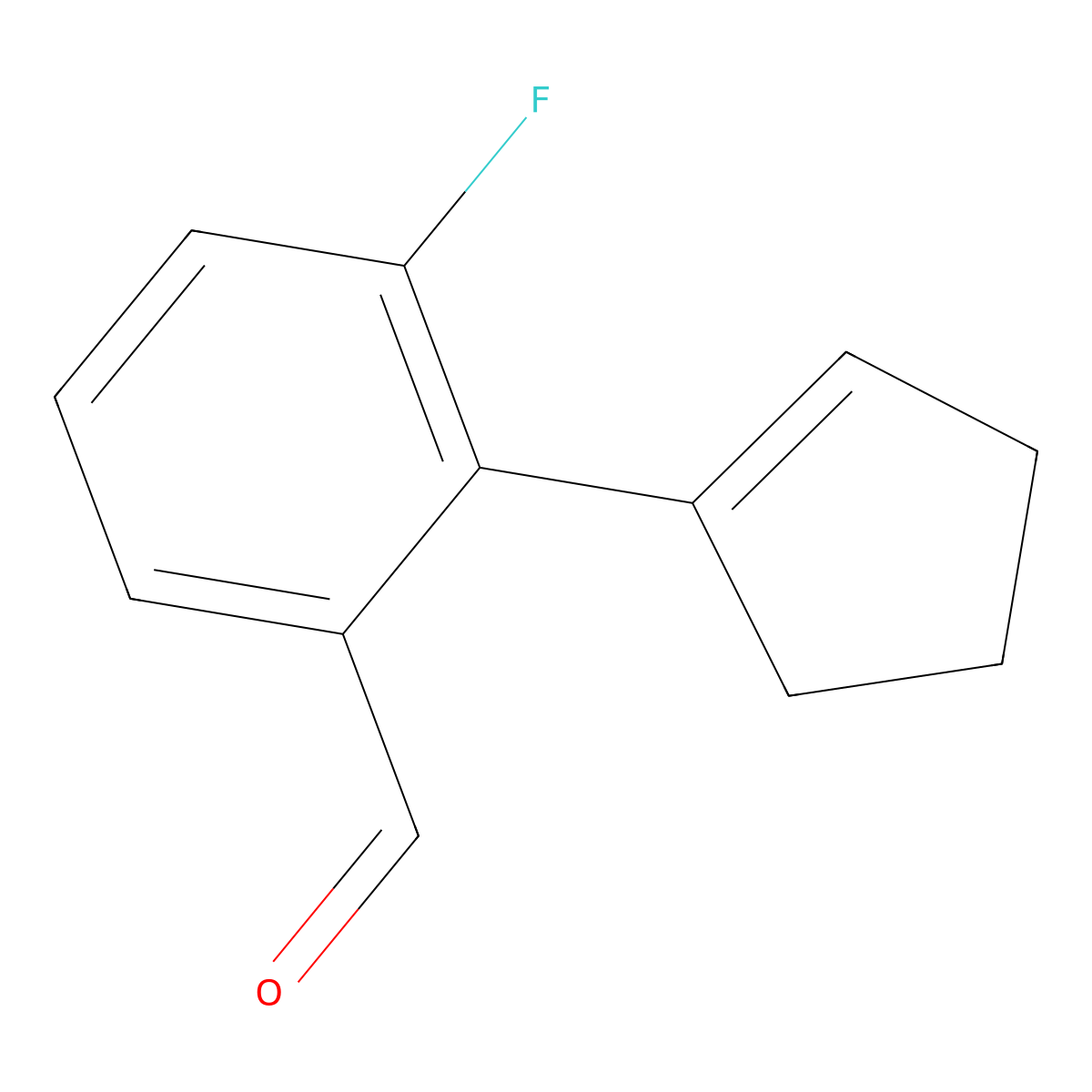 2-(Cyclopent-1-en-1-yl)-3-fluorobenzaldehyde molecular structure, CAS 2921716-13-2