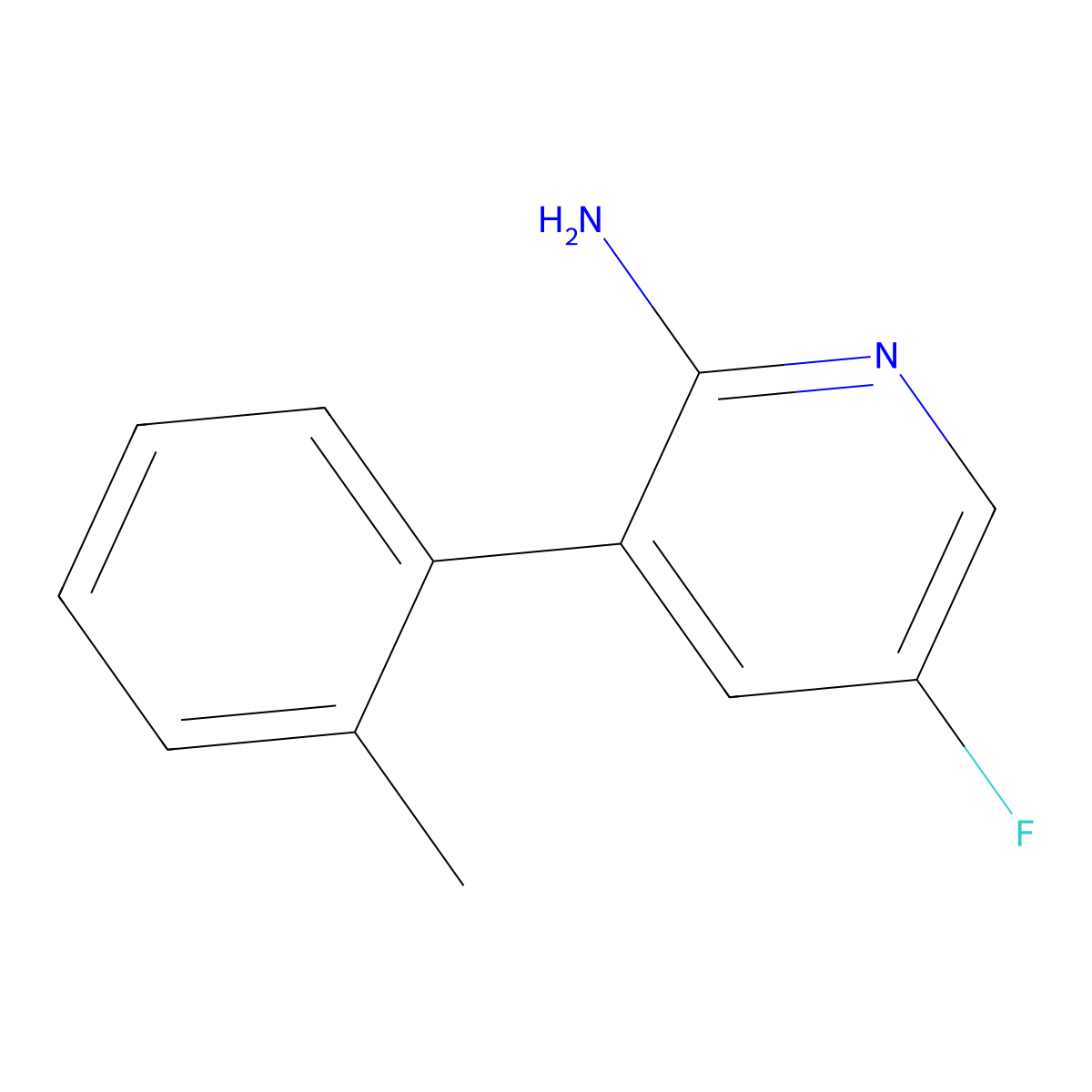 5-Fluoro-3-(o-tolyl)pyridin-2-amine molecular structure, CAS 2921719-19-7