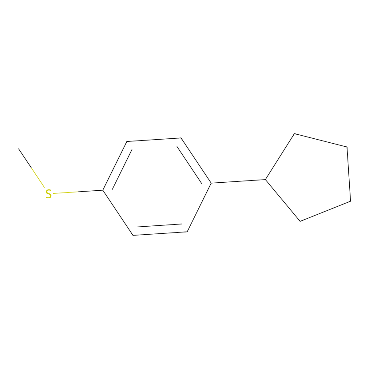 (4-Cyclopentylphenyl)(methyl)sulfane molecular structure, CAS 2921719-24-4