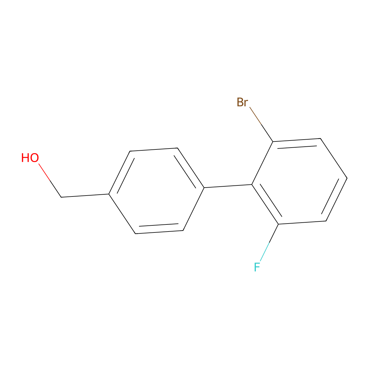 (2'-Bromo-6'-fluoro-[1,1'-biphenyl]-4-yl)methanol molecular structure, CAS 2921719-52-8
