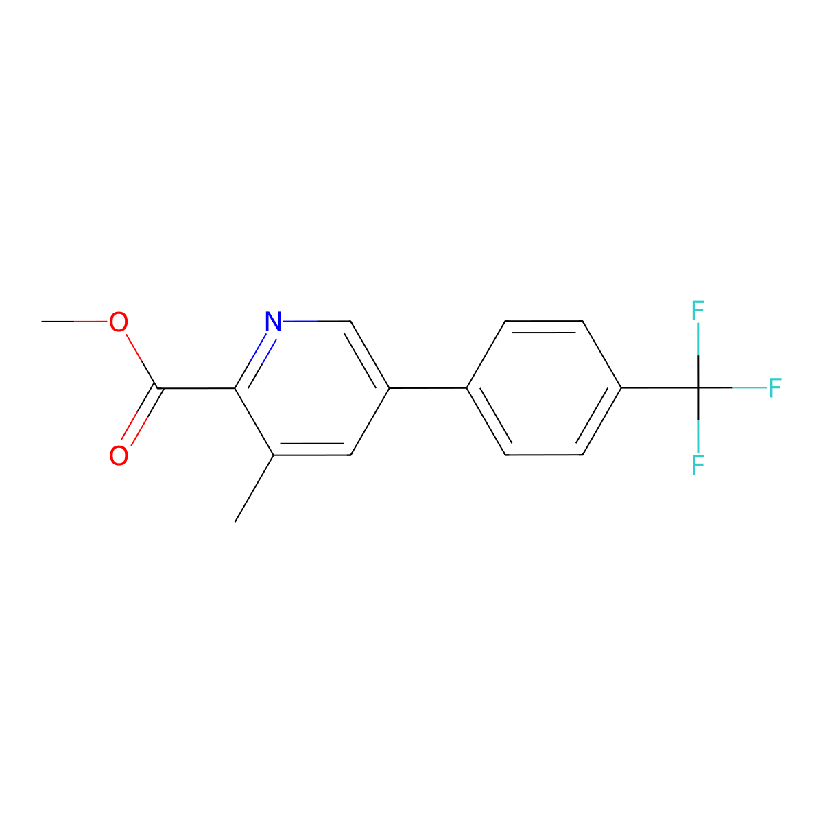 Methyl 3-methyl-5-(4-(trifluoromethyl)phenyl)picolinate molecular structure, CAS 2921719-74-4