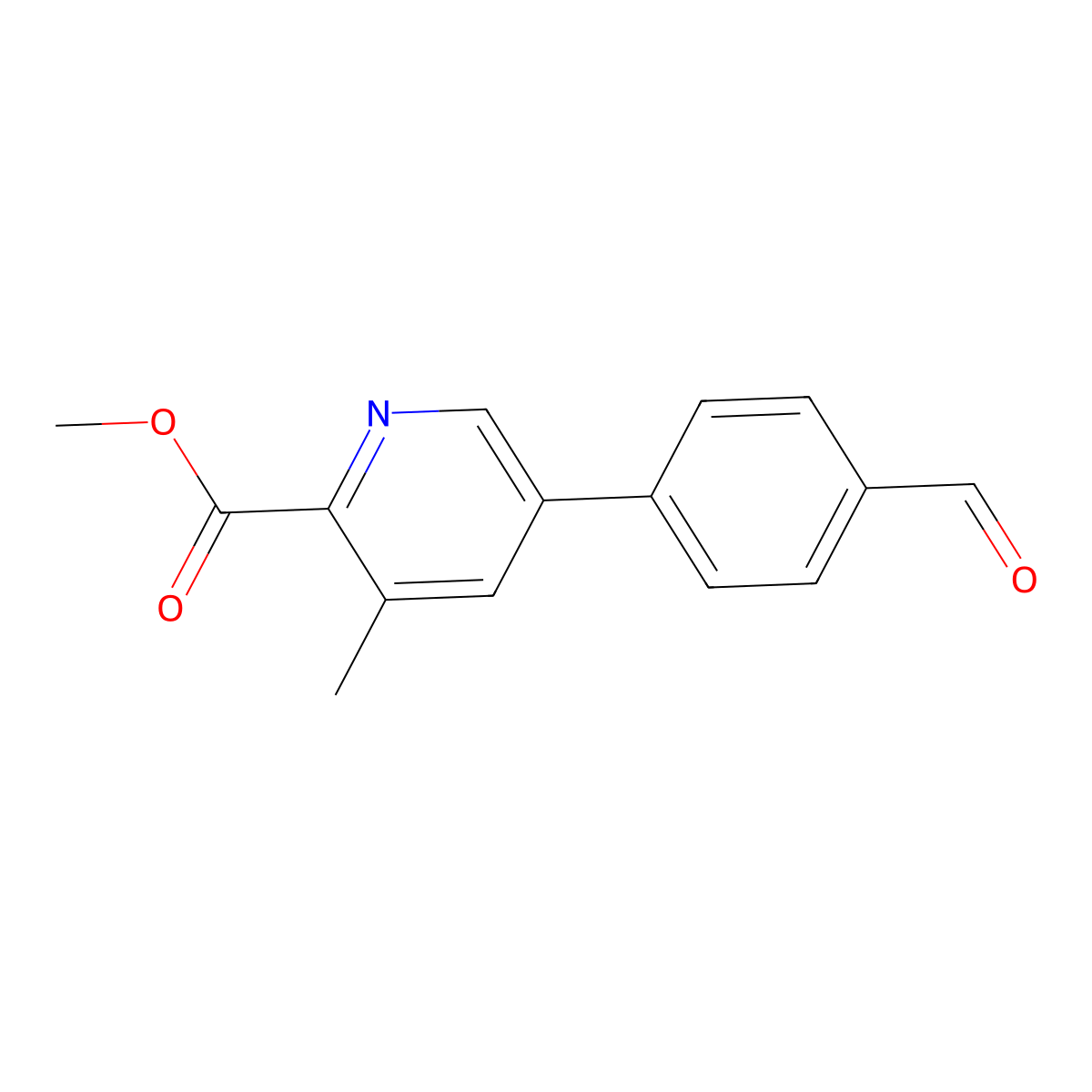Methyl 5-(4-formylphenyl)-3-methylpicolinate molecular structure, CAS 2921719-85-7