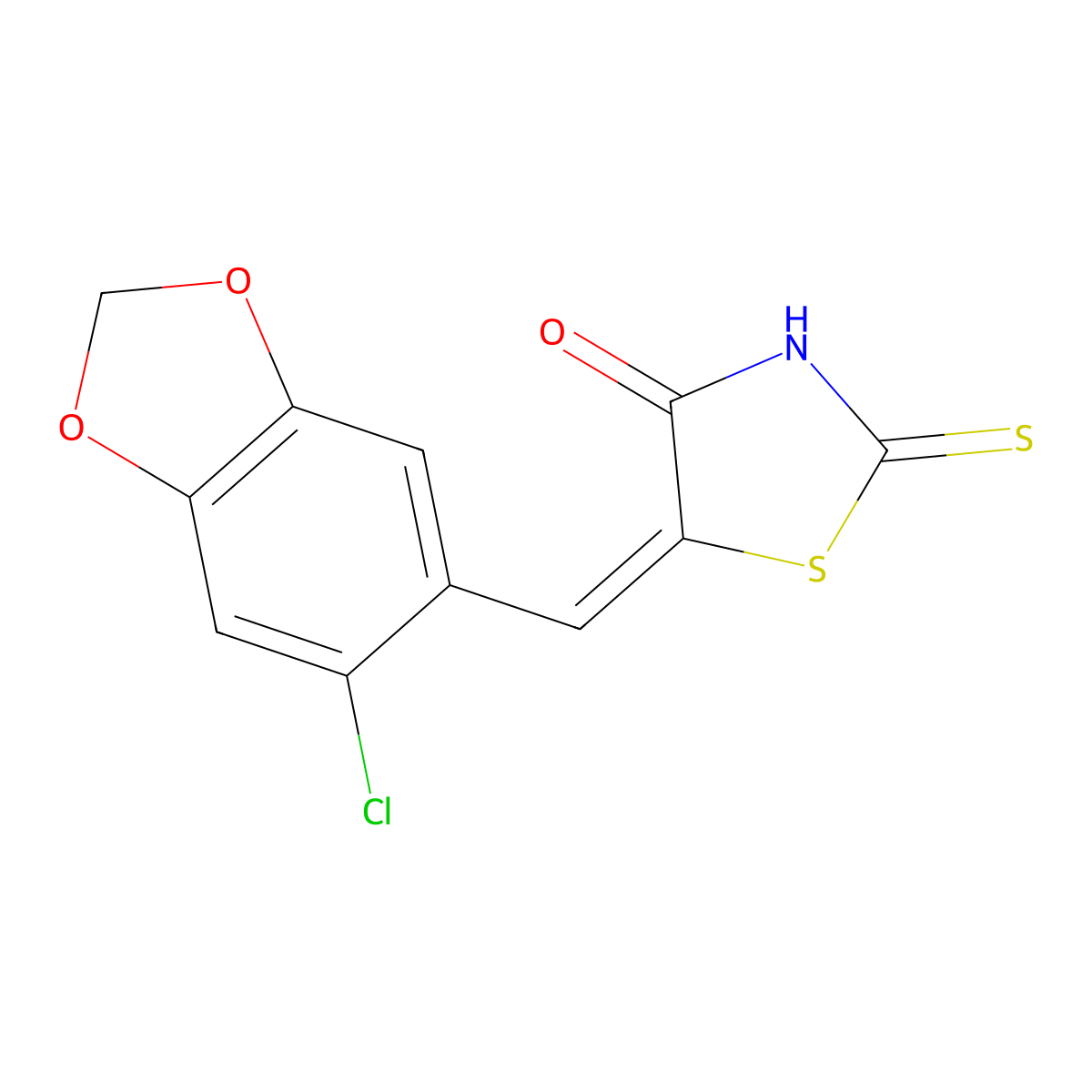 5-[(6-Chloro-1,3-benzodioxol-5-yl)methylidene]-2-sulfanylidene-1,3-thiazolidin-4-one molecular structure, CAS 292172-54-4