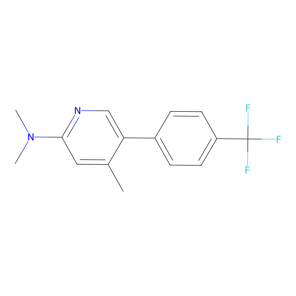 N,N,4-trimethyl-5-(4-(trifluoromethyl)phenyl)pyridin-2-amine molecular structure, CAS 2921723-60-4