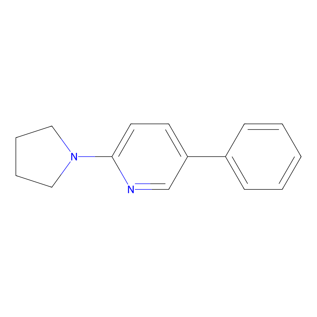 5-Phenyl-2-(pyrrolidin-1-yl)pyridine molecular structure, CAS 2921728-86-9