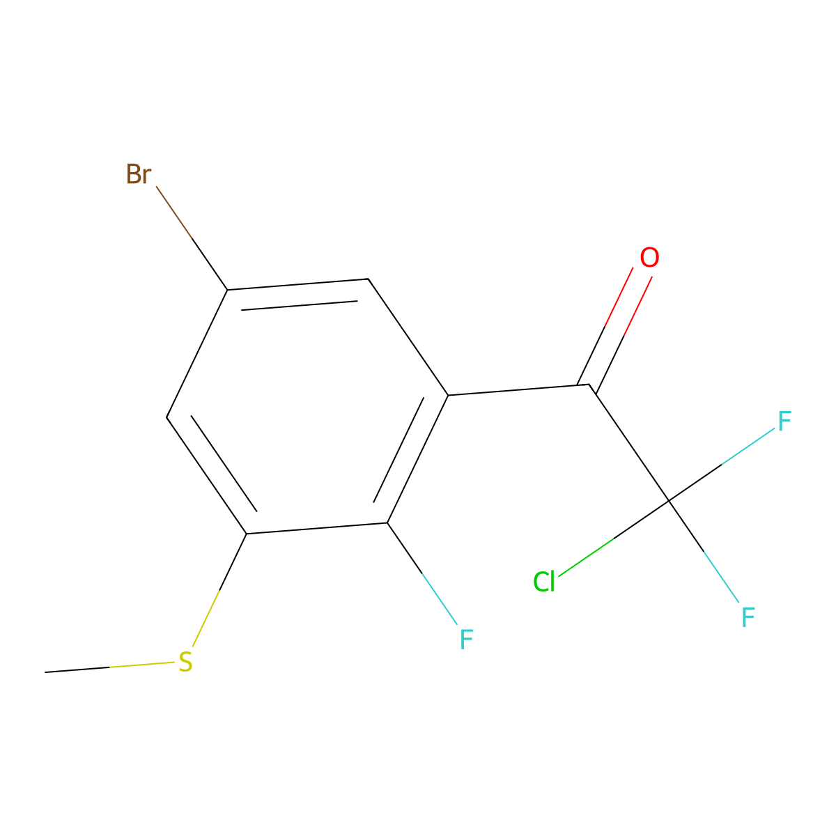 1-(5-Bromo-2-fluoro-3-(methylthio)phenyl)-2-chloro-2,2-difluoroethanone molecular structure, CAS 2921729-08-8