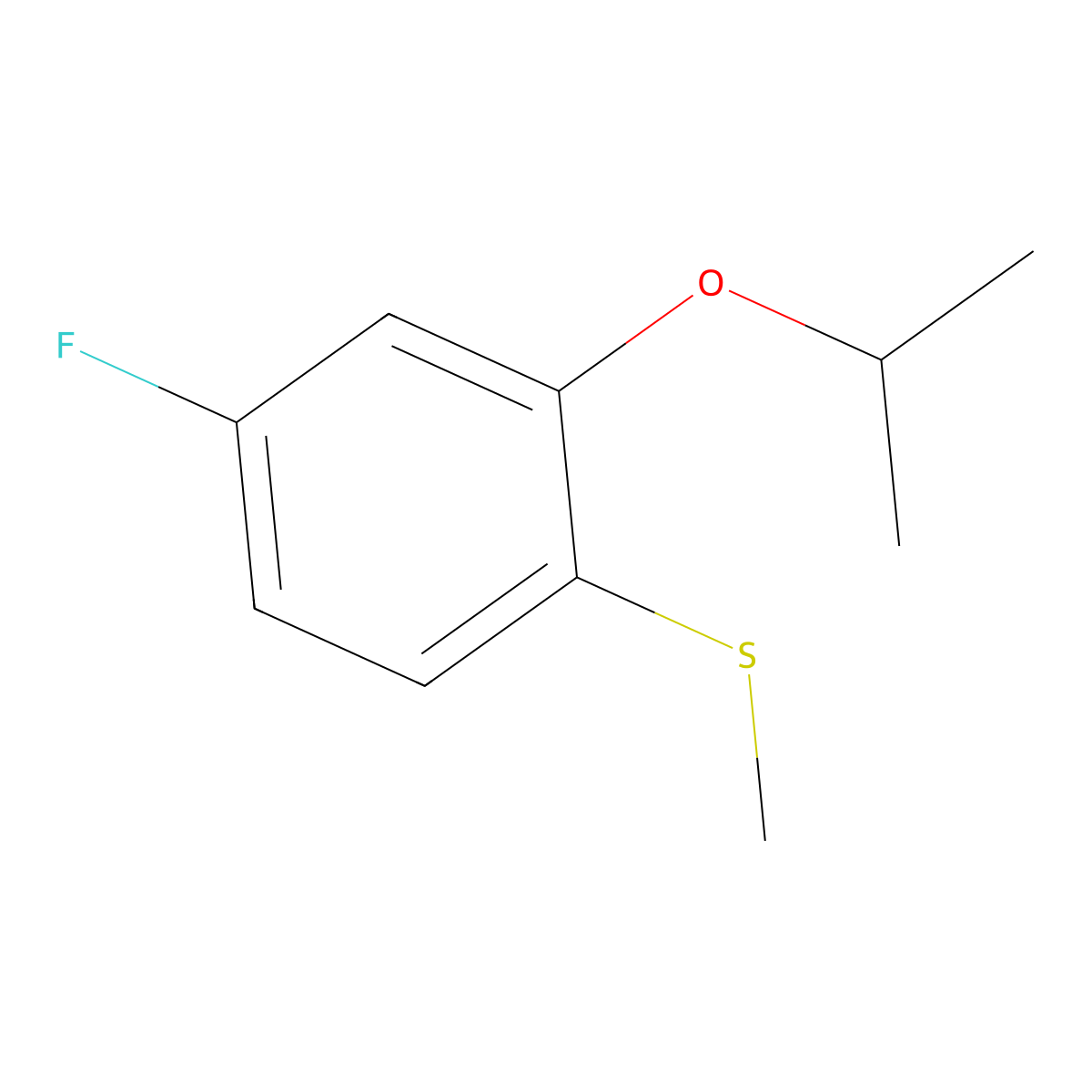 (4-Fluoro-2-isopropoxyphenyl)(methyl)sulfane molecular structure, CAS 2921729-16-8