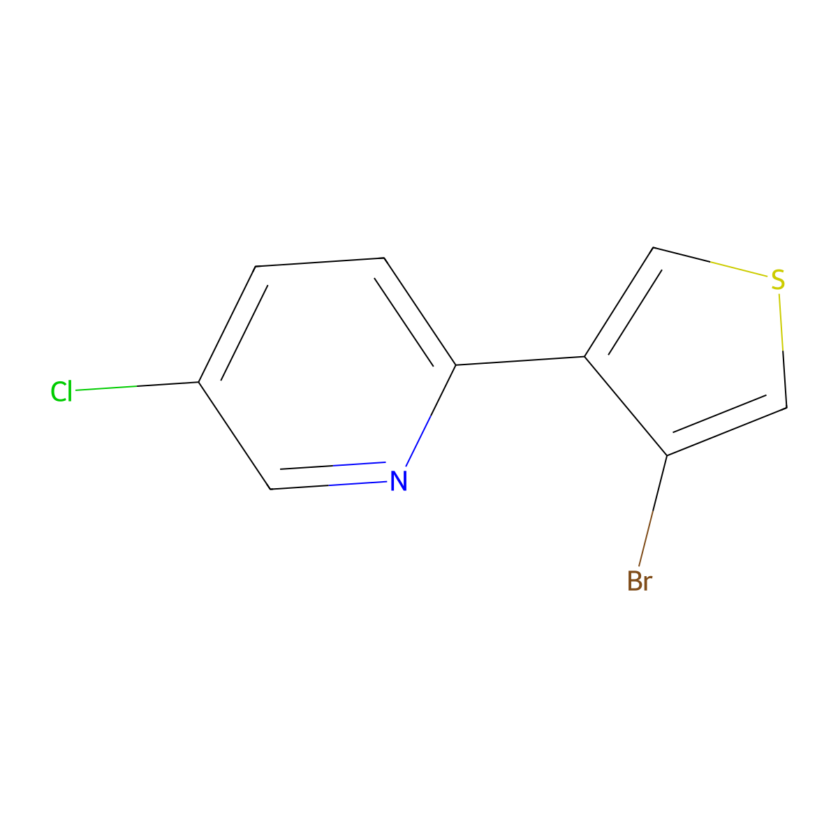 2-(4-Bromothiophen-3-yl)-5-chloropyridine molecular structure, CAS 2921730-13-2