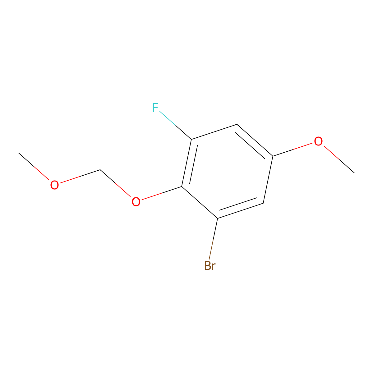 1-Bromo-3-fluoro-5-methoxy-2-(methoxymethoxy)benzene molecular structure, CAS 2921730-48-3
