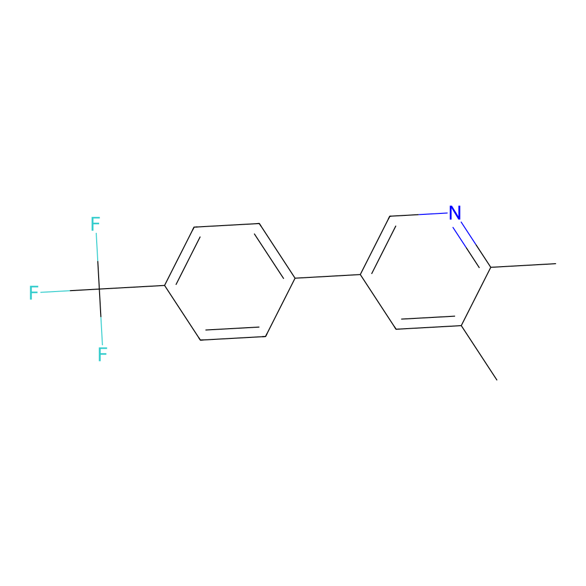 2,3-Dimethyl-5-(4-(trifluoromethyl)phenyl)pyridine molecular structure, CAS 2921730-64-3