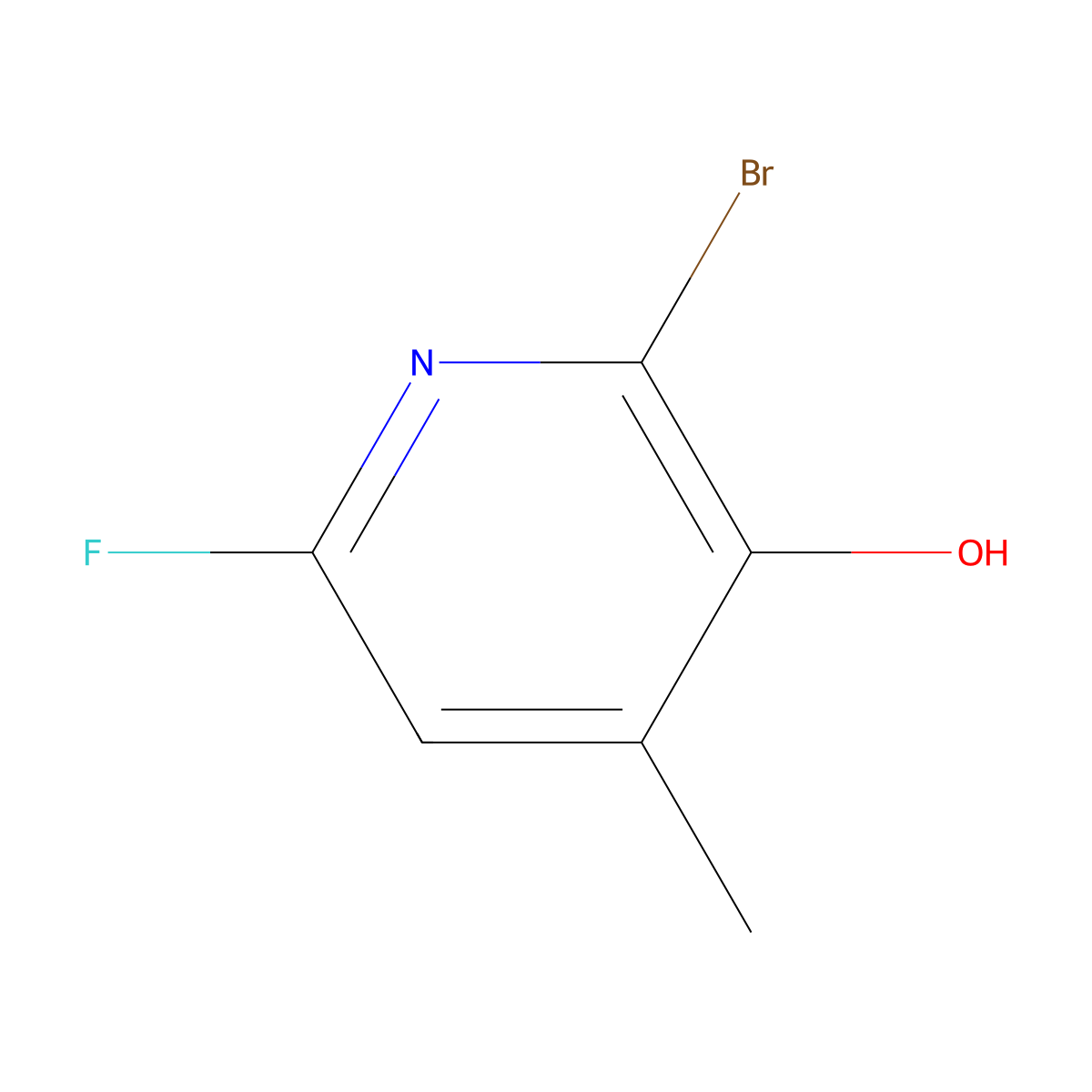 2-Bromo-6-fluoro-4-methylpyridin-3-ol molecular structure, CAS 2921733-94-8