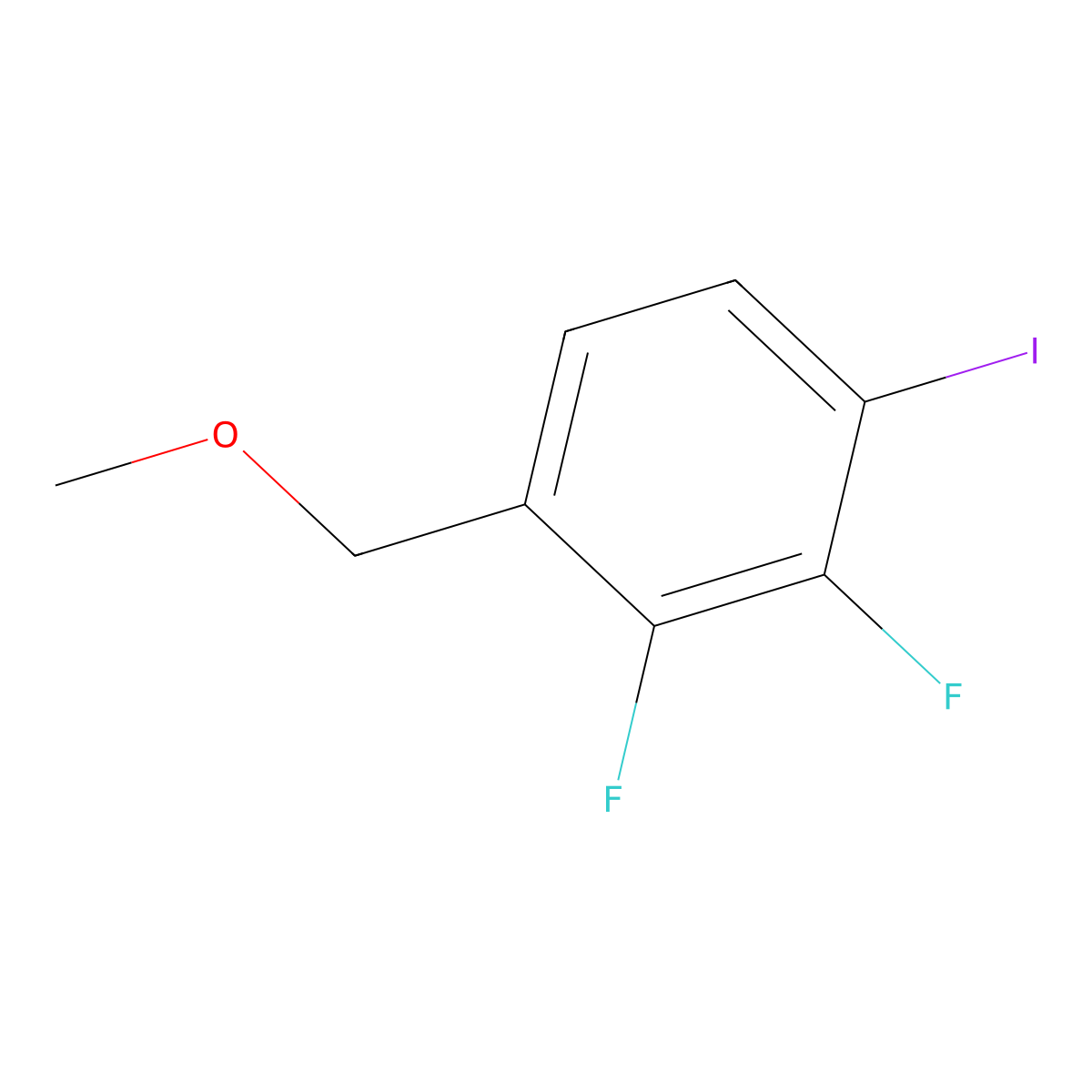 2,3-Difluoro-1-iodo-4-(methoxymethyl)benzene molecular structure, CAS 2921734-41-8