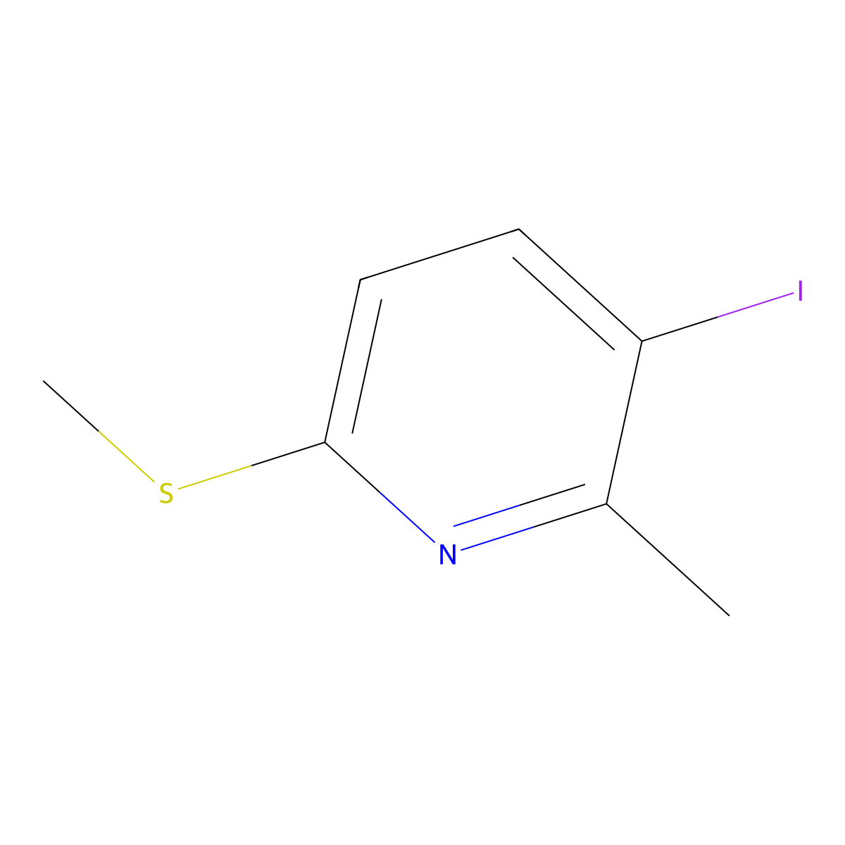 3-Iodo-2-methyl-6-(methylthio)pyridine molecular structure, CAS 2921734-75-8