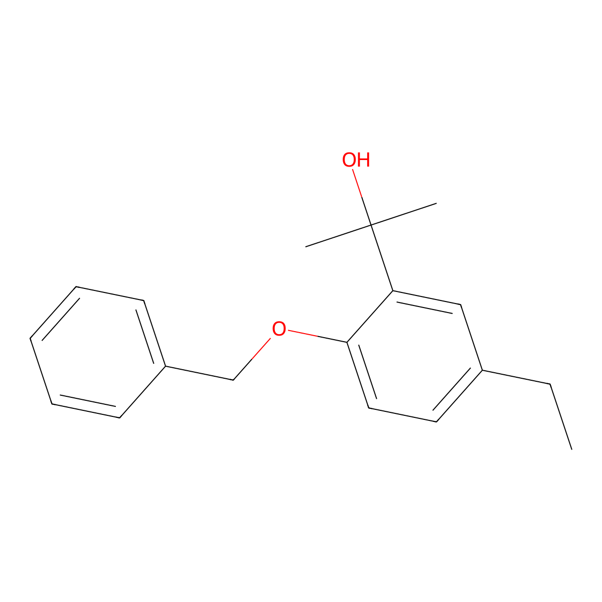 2-(2-(Benzyloxy)-5-ethylphenyl)propan-2-ol molecular structure, CAS 2921738-27-2