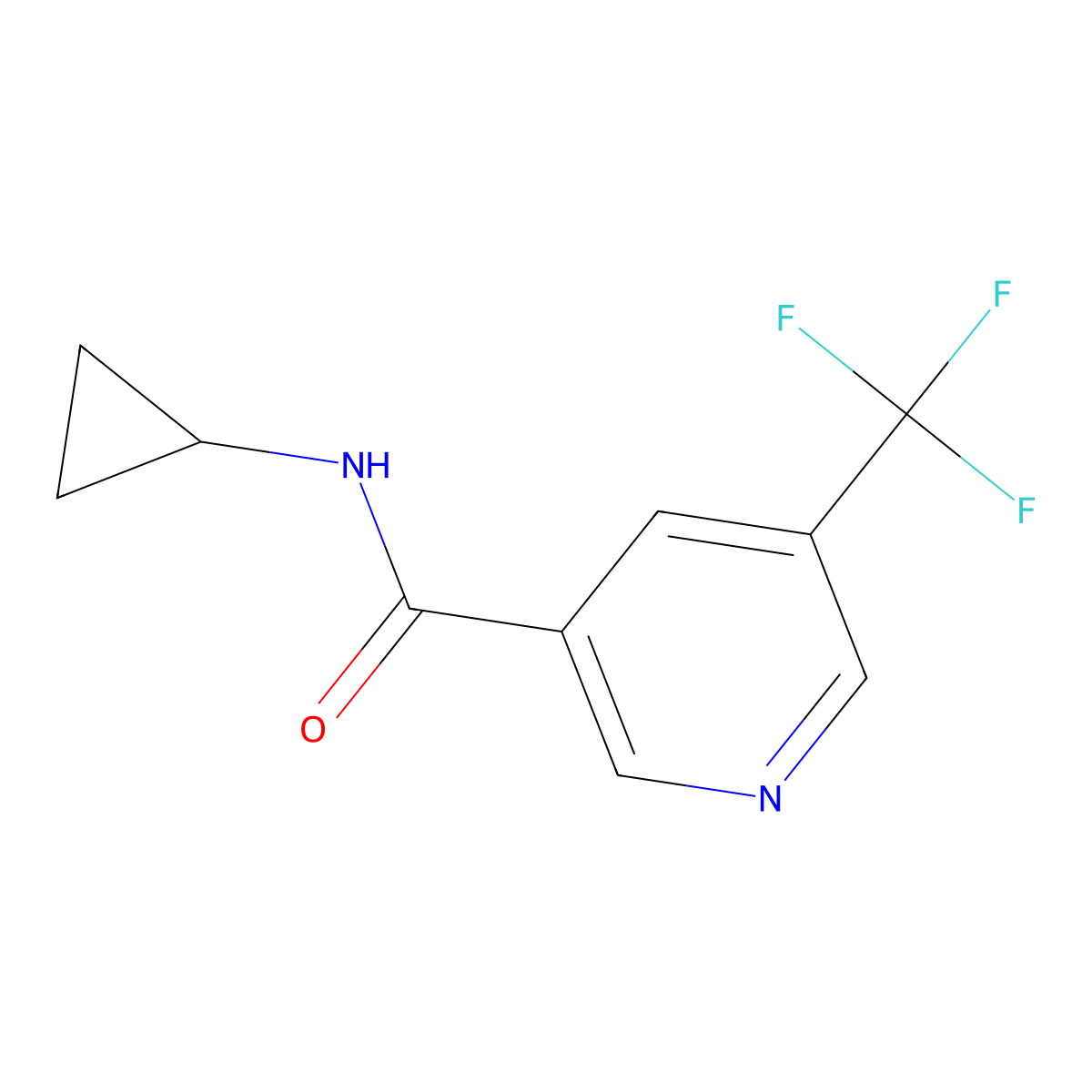 N-cyclopropyl-5-(trifluoromethyl)nicotinamide molecular structure, CAS 2921738-71-6
