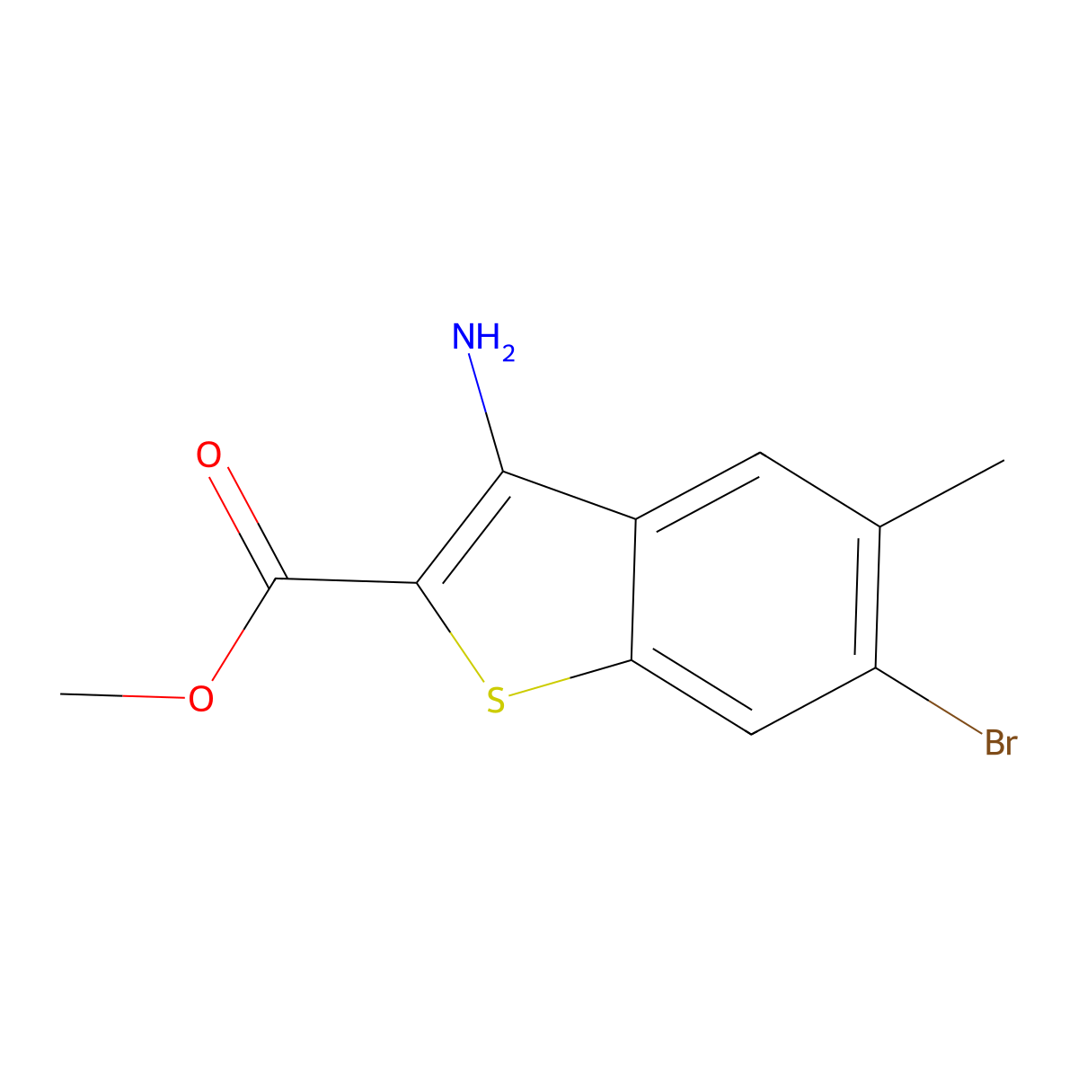 Methyl 3-Amino-6-bromo-5-methylbenzo[b]thiophene-2-carboxylate molecular structure, CAS 2921739-74-2