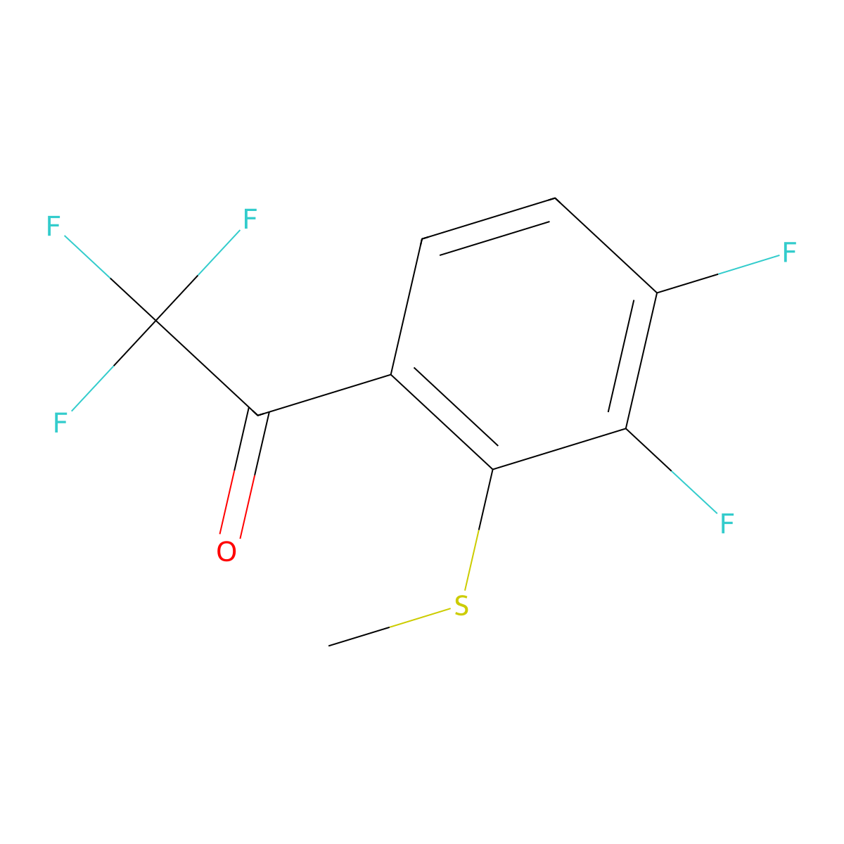 1-(3,4-Difluoro-2-(methylthio)phenyl)-2,2,2-trifluoroethanone molecular structure, CAS 2921741-96-8